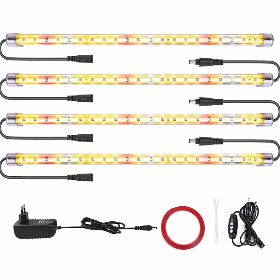 Lampa LED do roślin pełne spektrum 3500 z timerem 3/6/12h podwójny kanał 4 poziomy jasności 84 diody