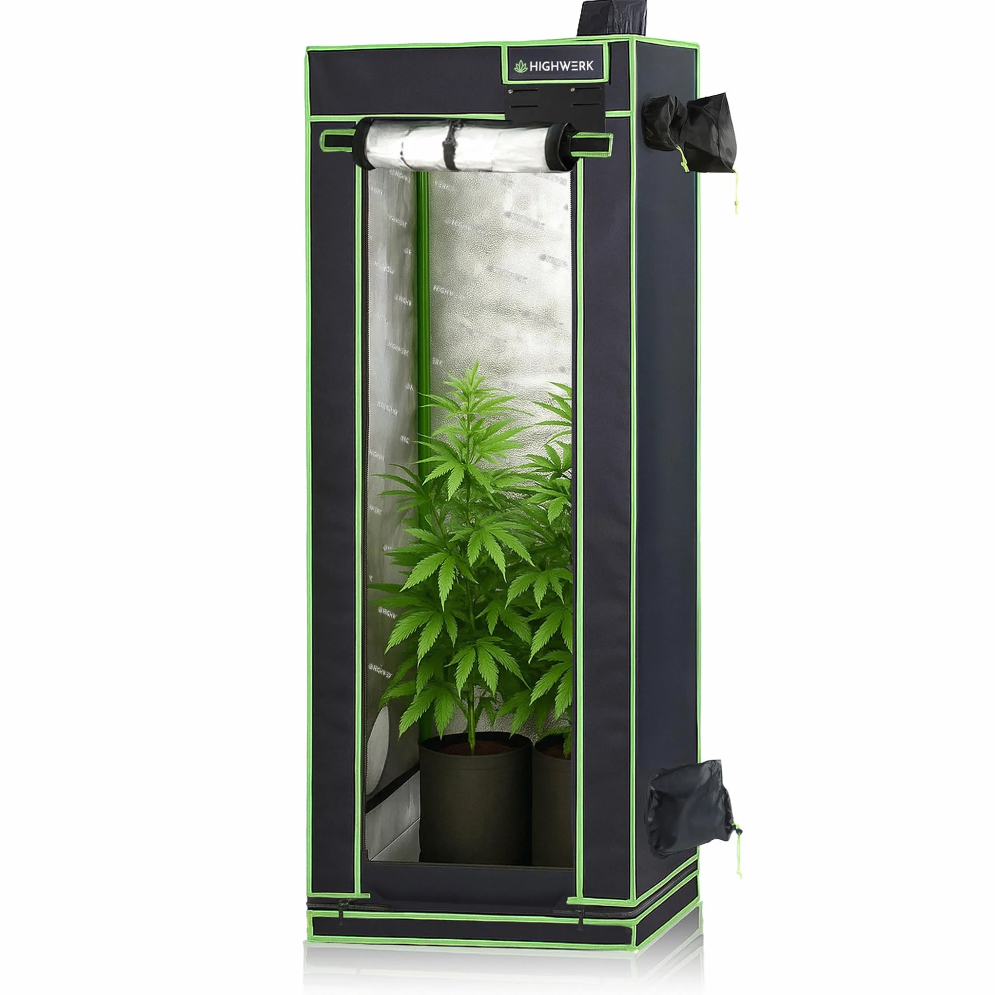 Namiot do uprawy roślin 60 x 60 x 120 cm | Szafka do uprawy w pomieszczeniach | czarny i zielony