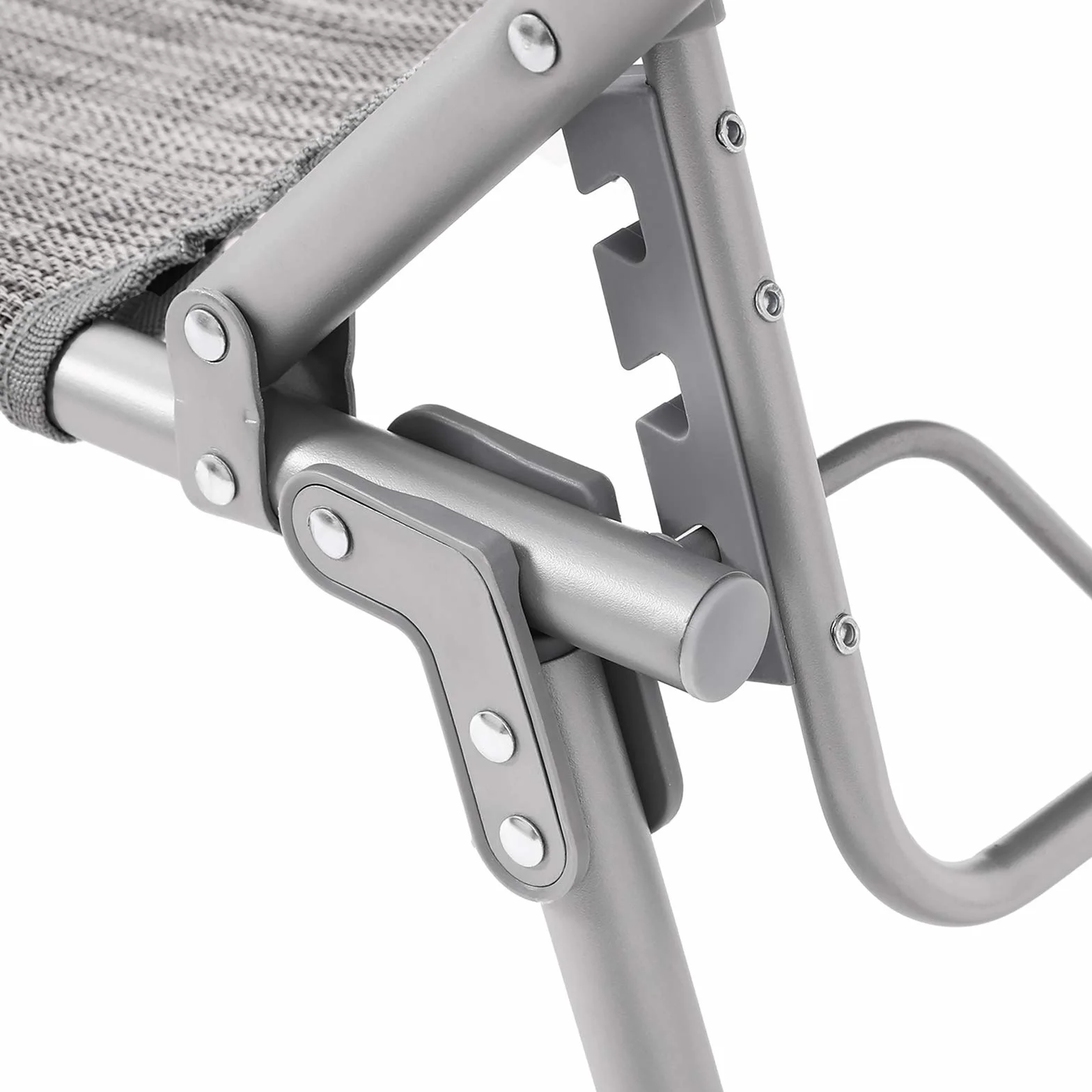 SONGMICS GCB19T składany leżak plażowy 53x193x29 cm obciążenie 150 kg ochrona przed słońcem szary melanż