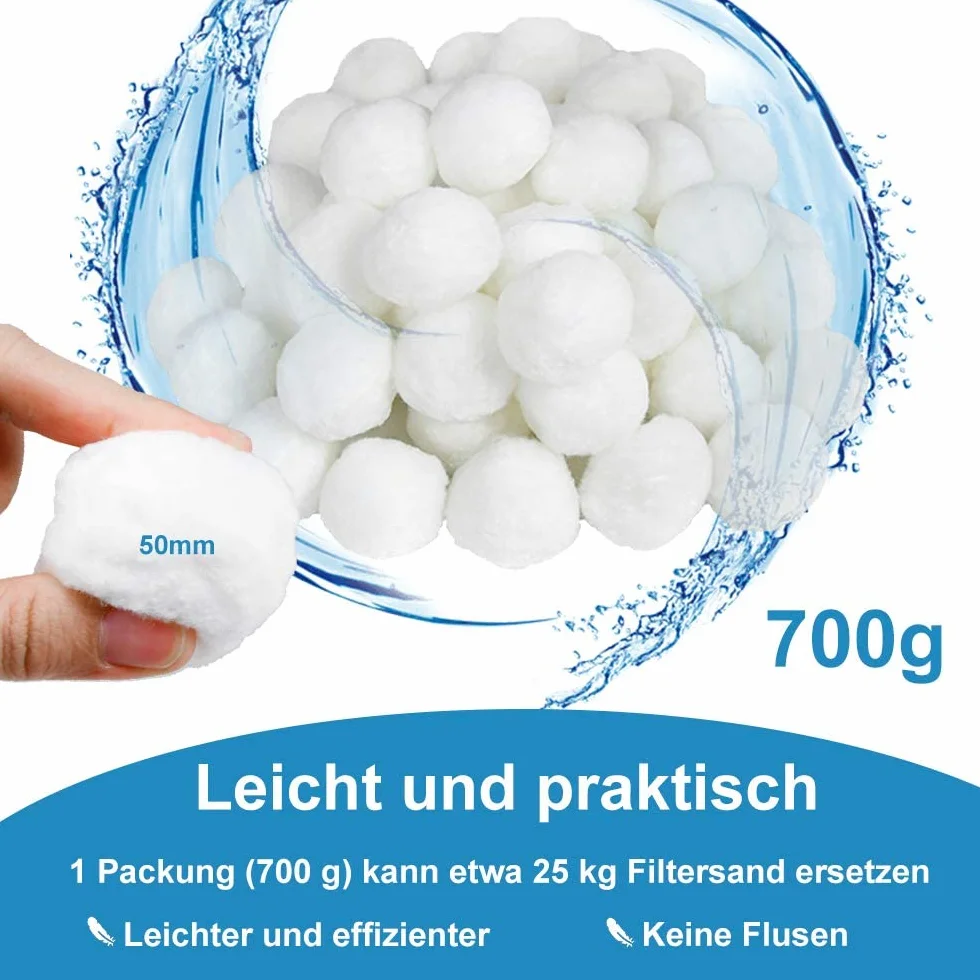 UISEBRT Piłki filtrujące do instalacji filtra piaskowego – 2800 g, kulki filtrujące zastępują 100 kg piasku filtrującego, odpowiednie do basenów, pompy filtrującej (2800 g)