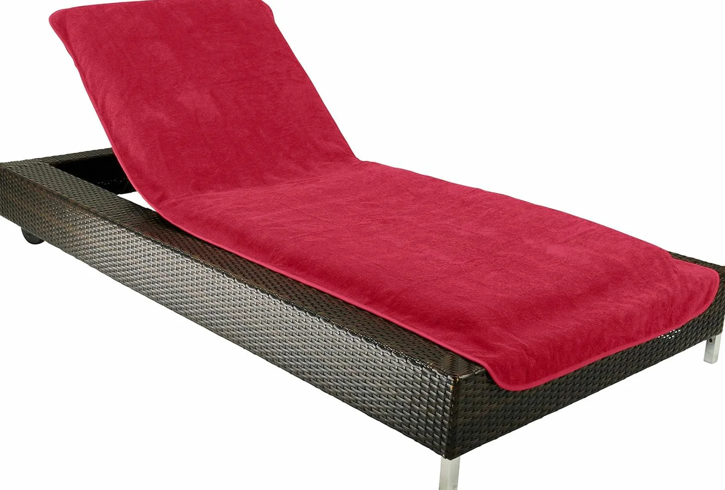 Brandsseller Pokrowiec ochronny na leżak ogrodowy, plażowy, ręcznik frotte, ok. 75 x 200 cm – czerwony