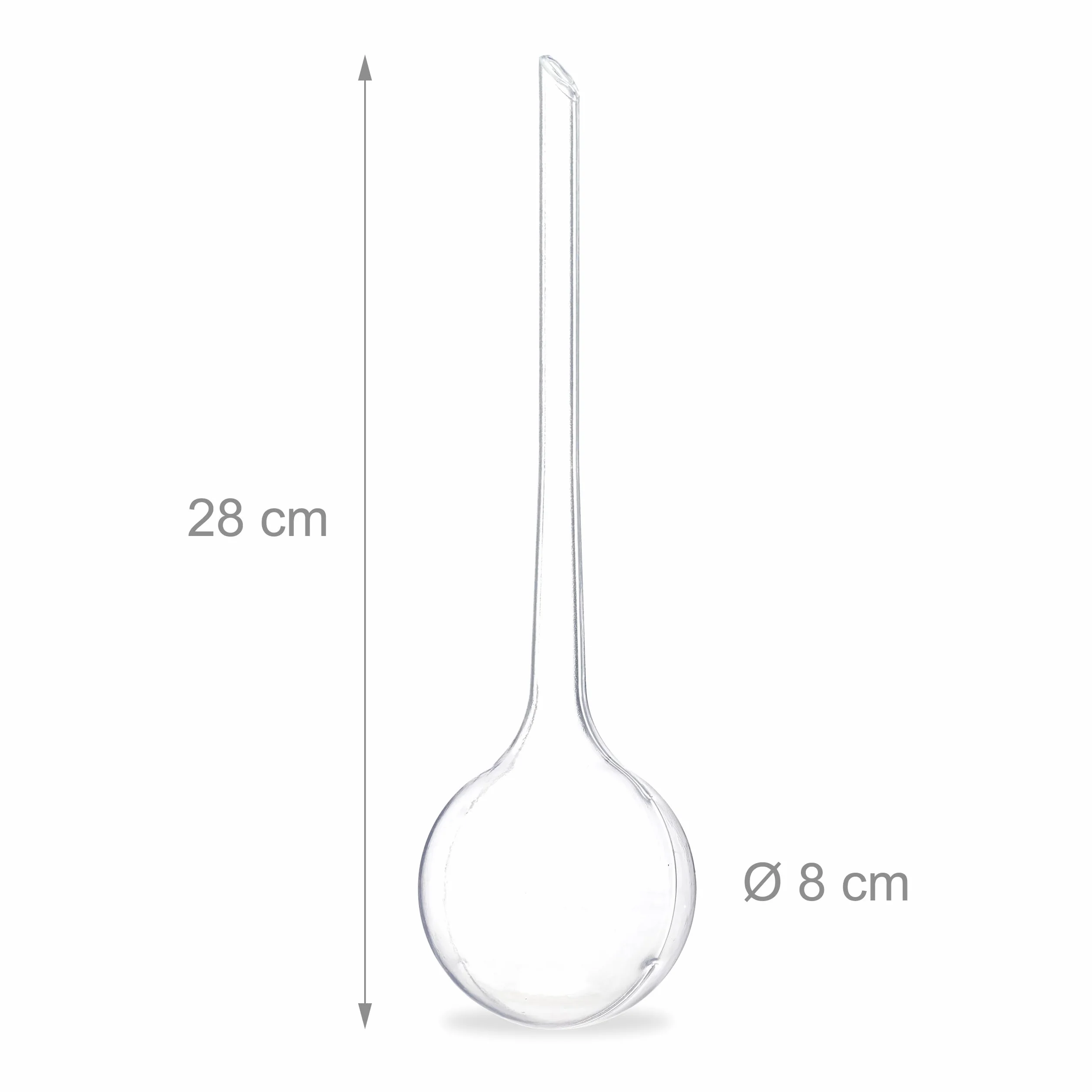 Relaxdays Kulki nawadniające, zestaw 6 sztuk, kulki do pragnienia roślin, 250 ml, tworzywo sztuczne, 28 x 8 cm, przezroczyste