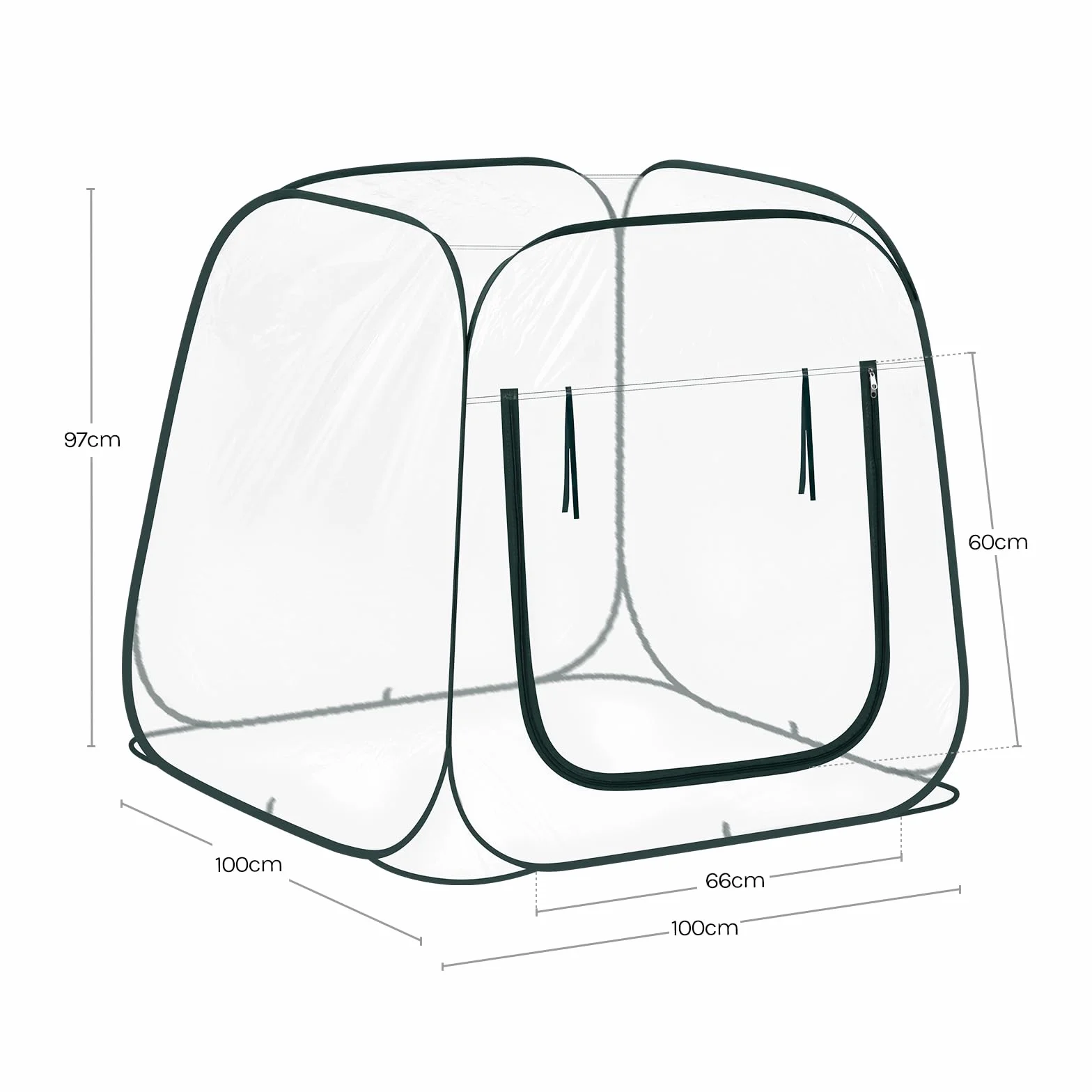 WOLTU Pop-up mini szklarnia wodoodporna PCW 100 x 100 x 97 cm przezroczysta