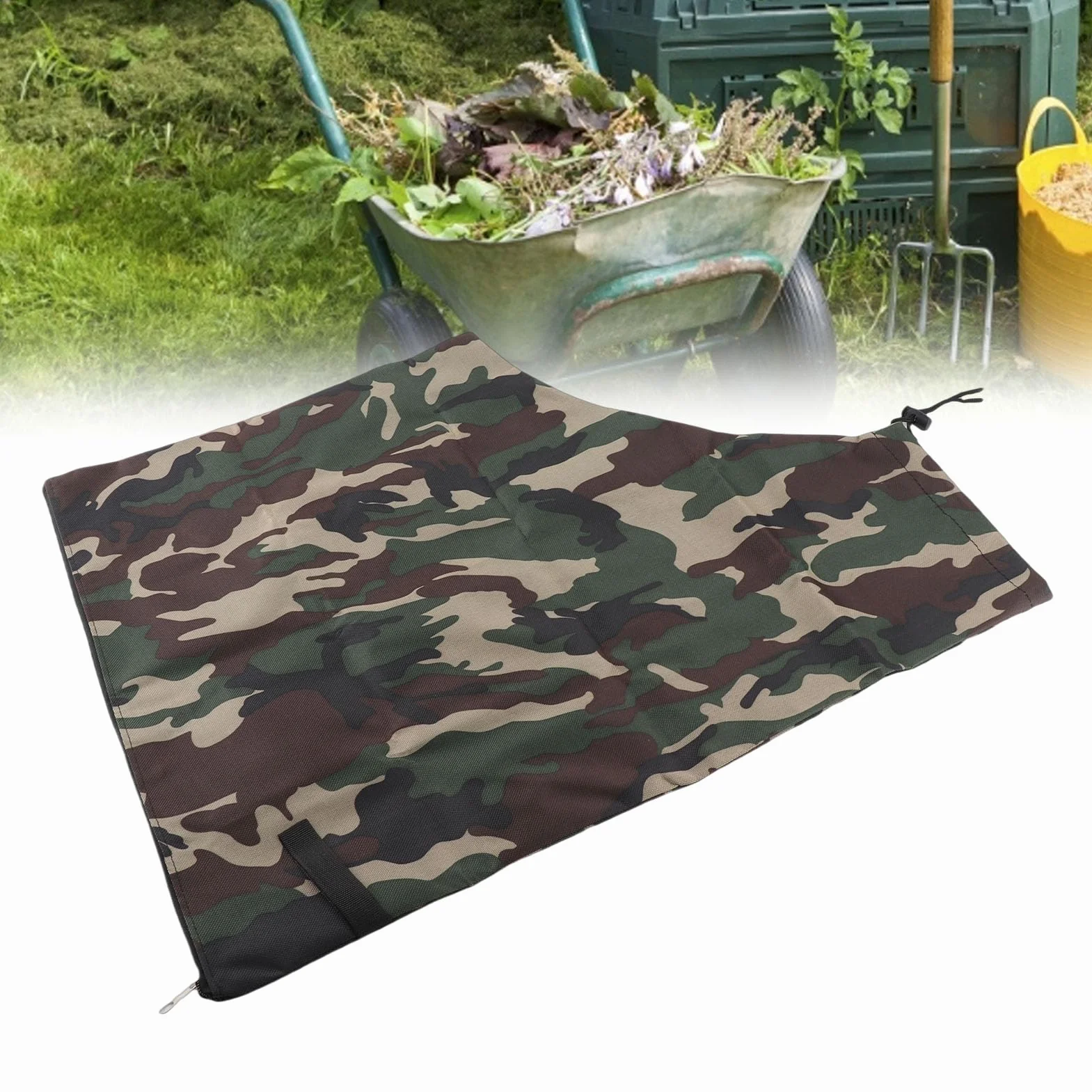 Torba Dmuchawy do Liści, 60x43 Cm Wakuum od Próżniowego Dmuchawy do Liści, 600D Oxford Cloth Cloth Bolder Dust Collector z Zamkiem na Trawnik na Dziedzińcu na Zewnątrz, Dysze