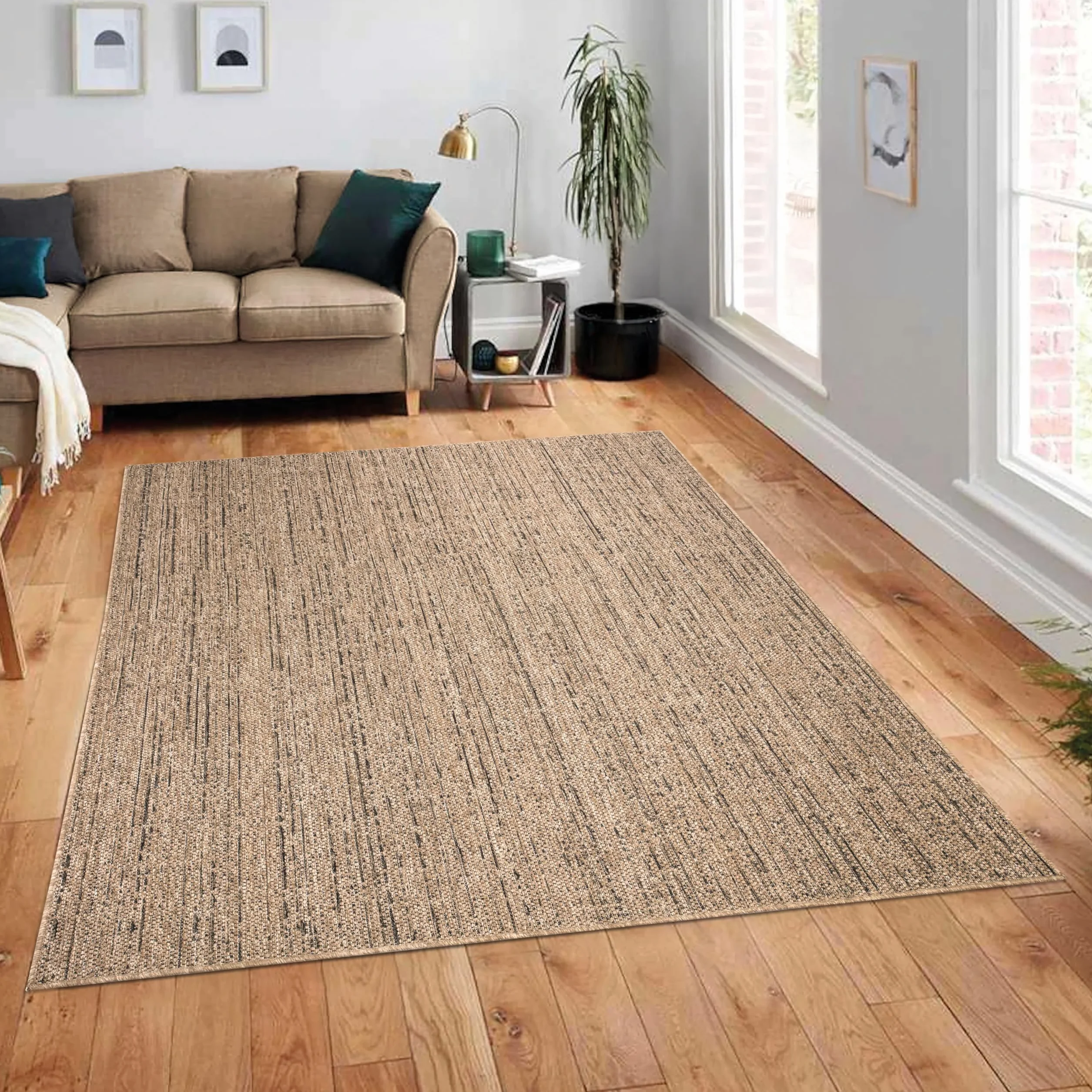 Paco Home Dywan Zewnêtrzny Taras Balkon Dywan Do Kuchni Mo¿na Praæ W Pralce Boho Jednokolorowy, Rozmiar:80x150 cm, Kolor: Be¿owy