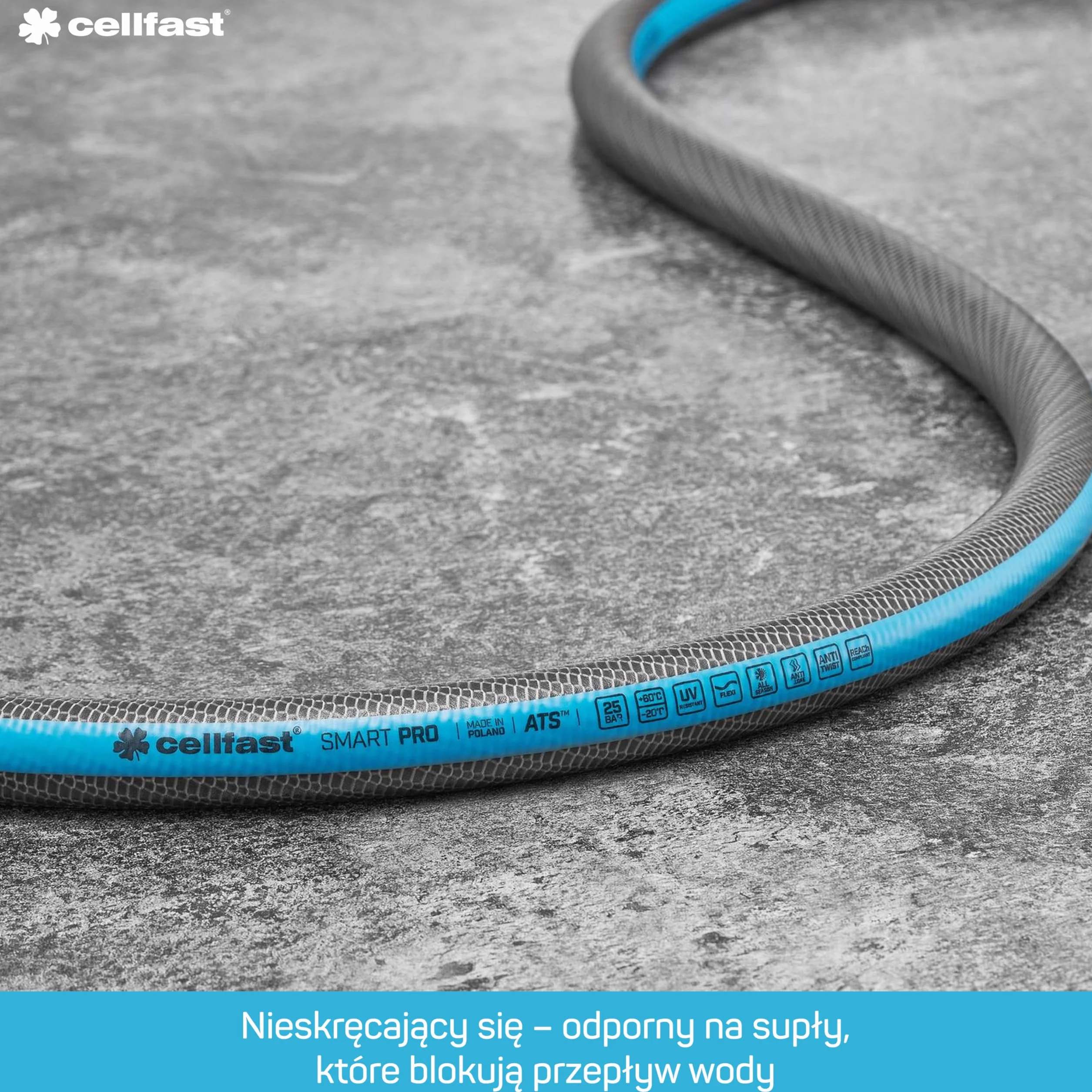 Cellfast Wąż Ogrodowy Smart Pro ATS 1/2" 50 m 4-Warstwowy