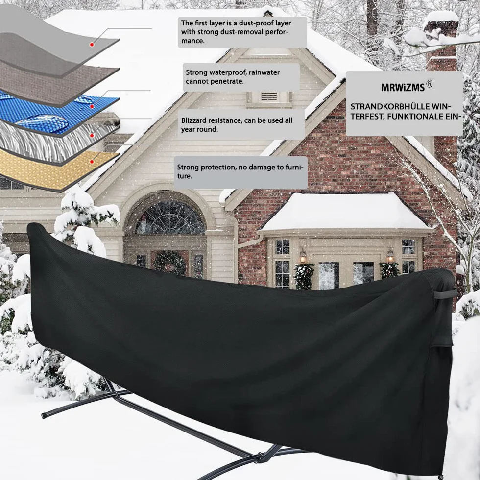 Pokrowiec na Hamak Zewnętrzny Oxford 420D Wodoodporny Ochronny Podwójny 340x17x86