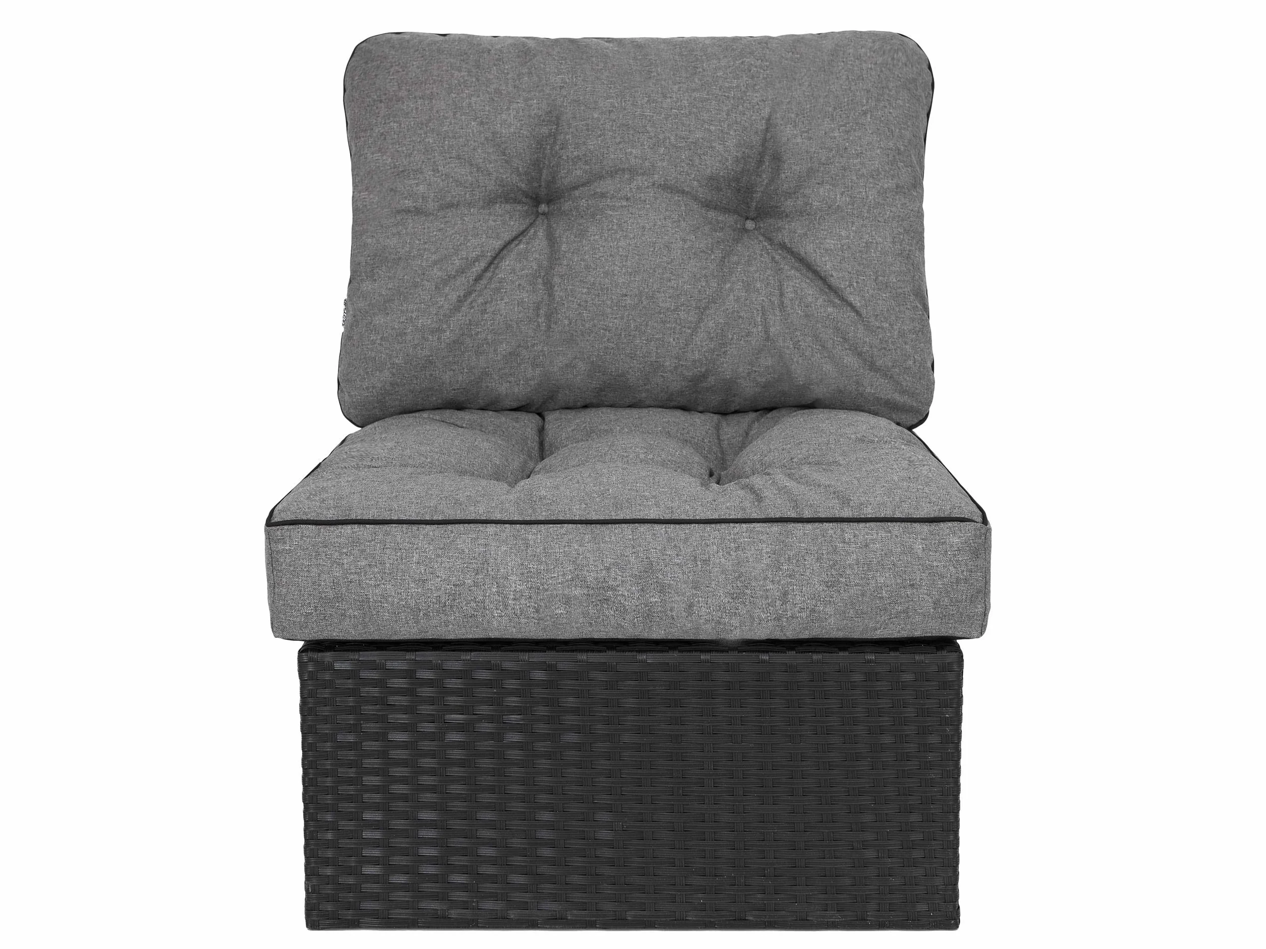 PillowPrim poduszka ogrodowa na meble rattanowe, poduszki ogrodowe, tapicerowane, dekoracyjne, poduszka, nakładka na meble rattanowe, poduszka zamienne do PE fotela rattanowego 70x70x42 Grafit