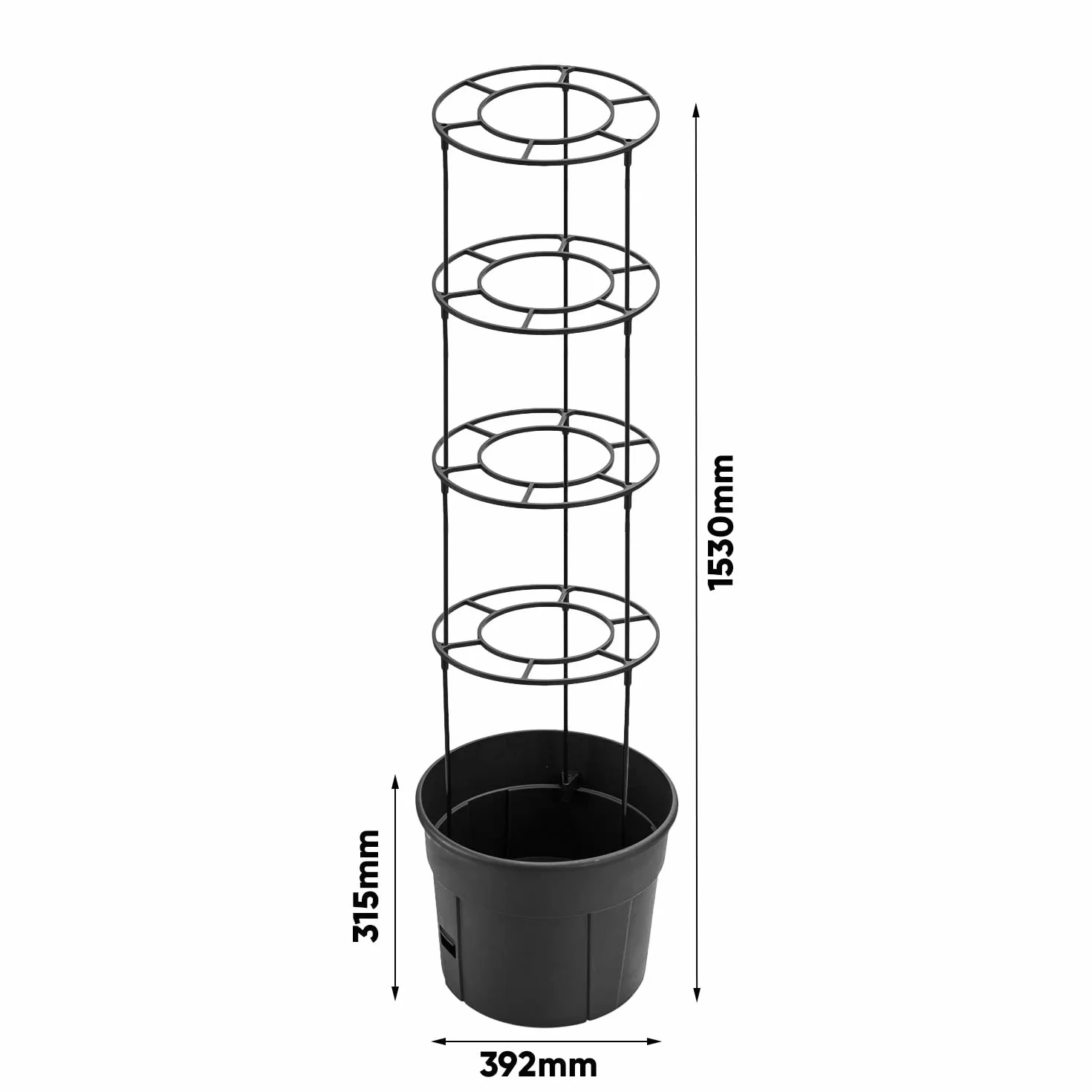 2x Doniczka do uprawy pomidorów 28L – 392 x 1530 mm – Tomato Grower | Donica z podporą do pomidorów, ogórków, fasoli, winogron