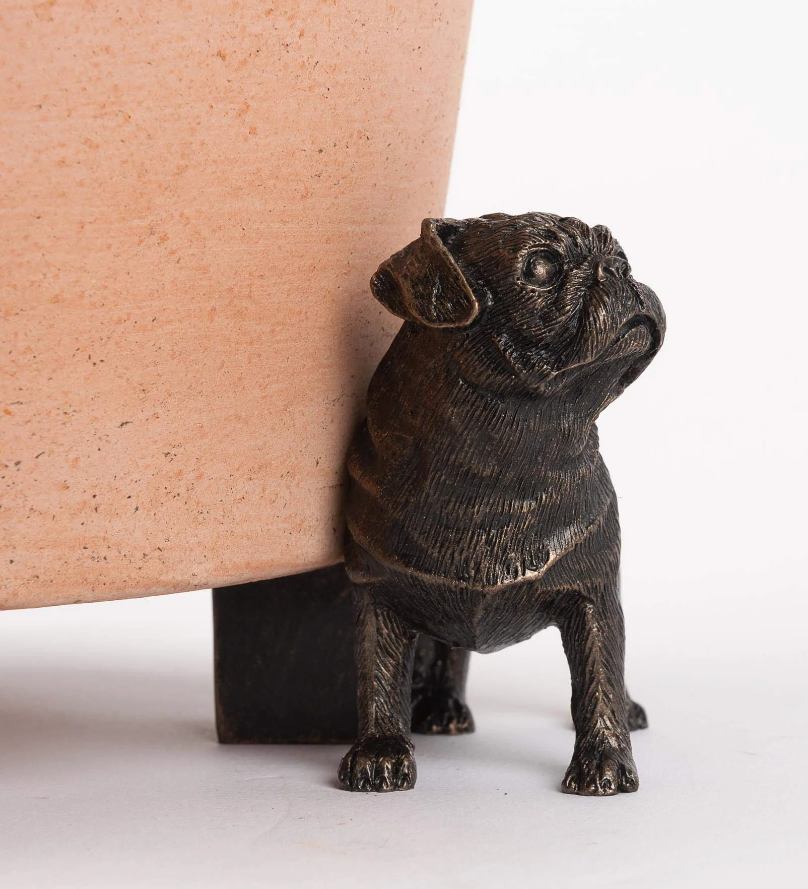Potty Feet Figurki mopsa na doniczki - podpórka do roślin - ręcznie robione dekoracje - 3 szt