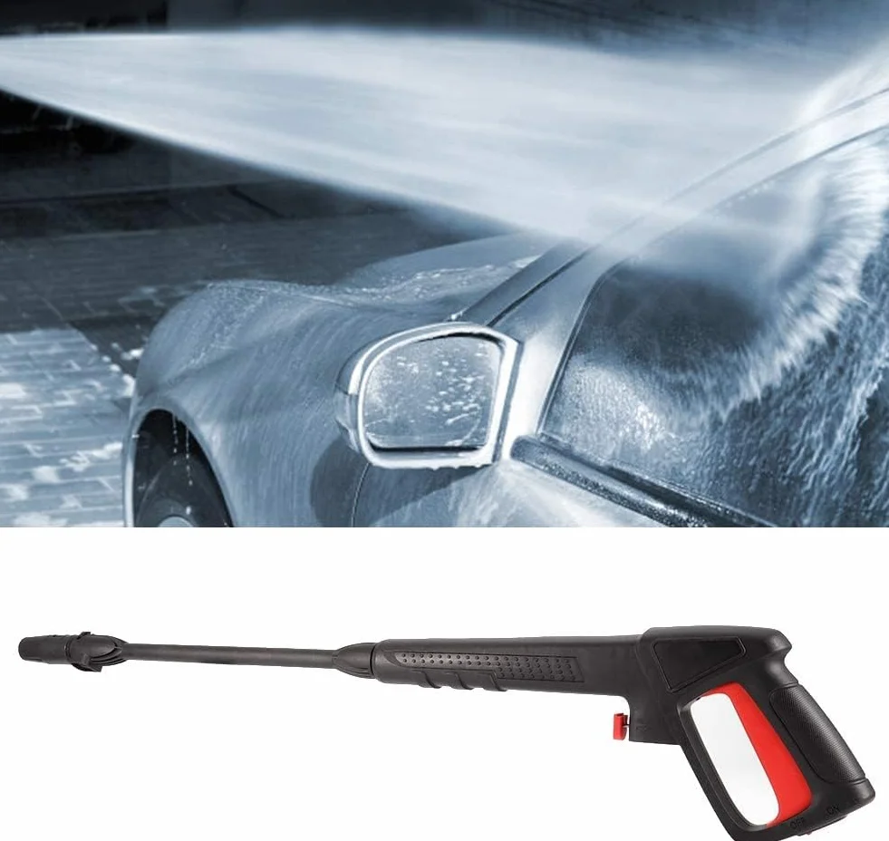 YUET Trigger wysokociśnieniowy pistolet myjka strumieniowa zestaw akcesoriów system szybkiego uwalniania do Bosch AQT Black & Decker, dysza natryskowa do lancy brudnej, regulowany wąż czyszczący 2350