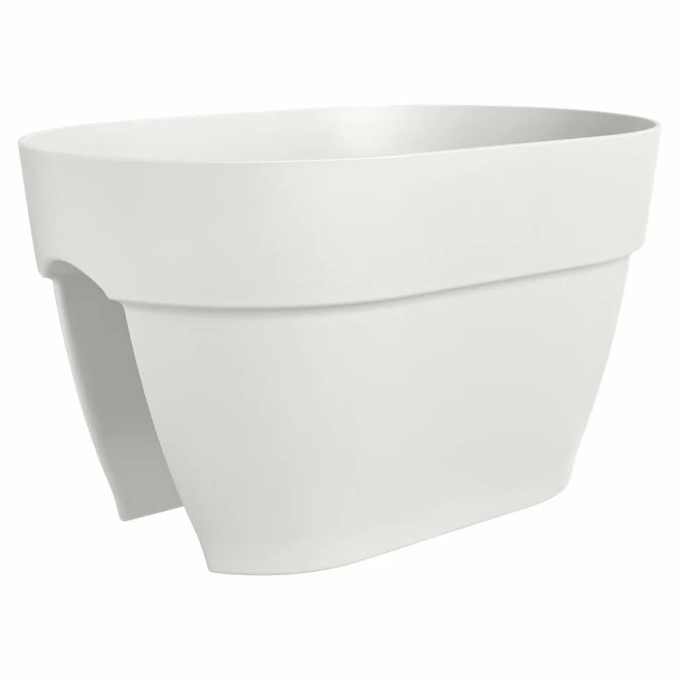 Elho Vibia Campana Flower Bridge 40 - Sadzarka na balkon i na zewnątrz - Ø 39,0 x wys. 22,0 cm - biały/jedwabny biały