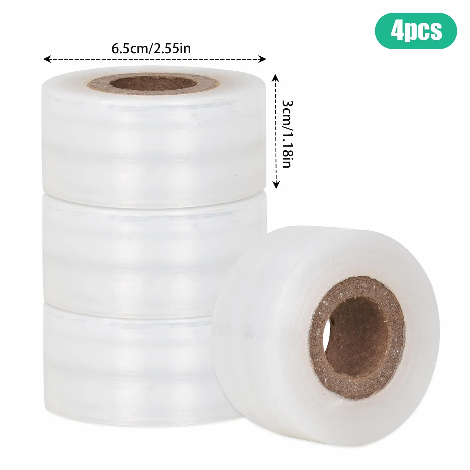 4 rolki 100 mx3 cm taśma do szczepienia, przezroczysta elastyczna samoprzylepna taśma do uprawy roślin przeszczep, żłobki owocowe szczepienie filmy, biodegradowalne przedłużane szczepienie taśma