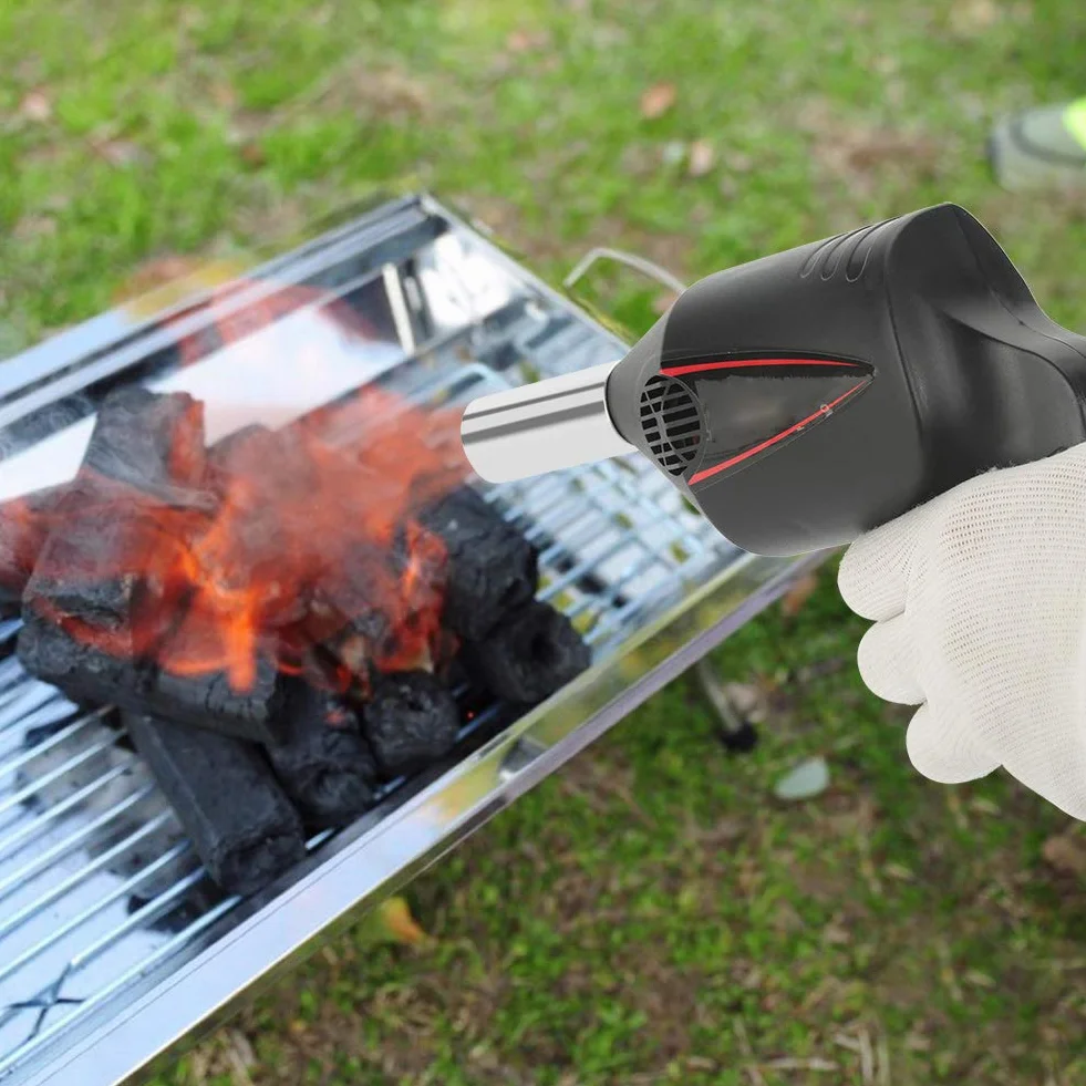 Stainless Steel Manual BBQ Fan for Charcoal Grill & Campfire | Portable Camping Blower, No Battery Needed