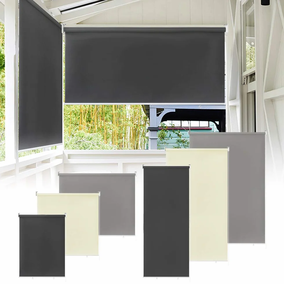 Roleta zewnętrzna 140x140 cm szara przeciwsłoneczna UV