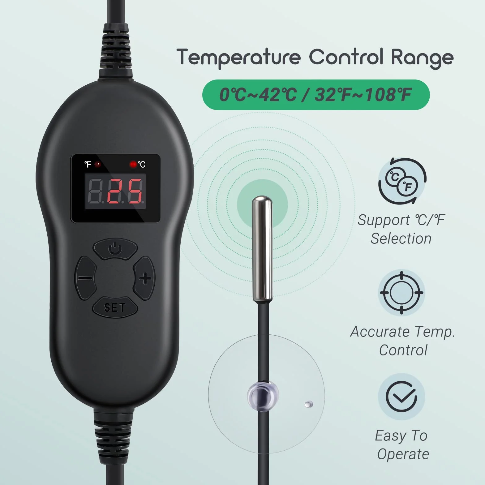 Luxbird Mata grzewcza z termostatem, 2 mat grzewczych z 1 kontrolerem, 30 W, sterowanie jeden do wielu, wodoszczelność IP67, 52,7 x 25,4 cm