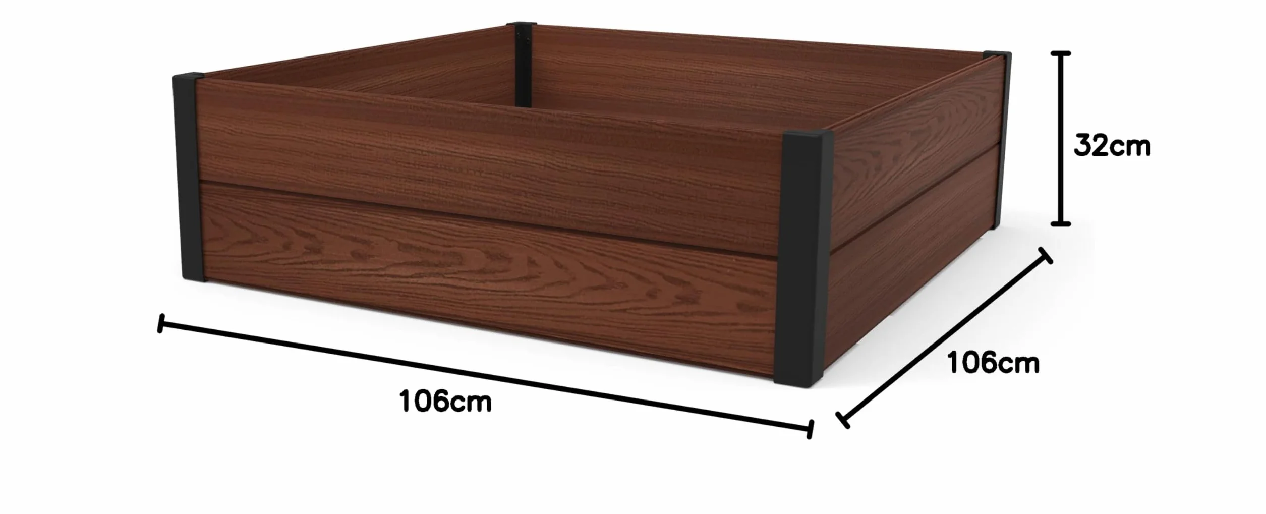 Keter Maple Podwyższona Grządka Ogrodowa, Brązowy, 106 x 32 x 106 cm