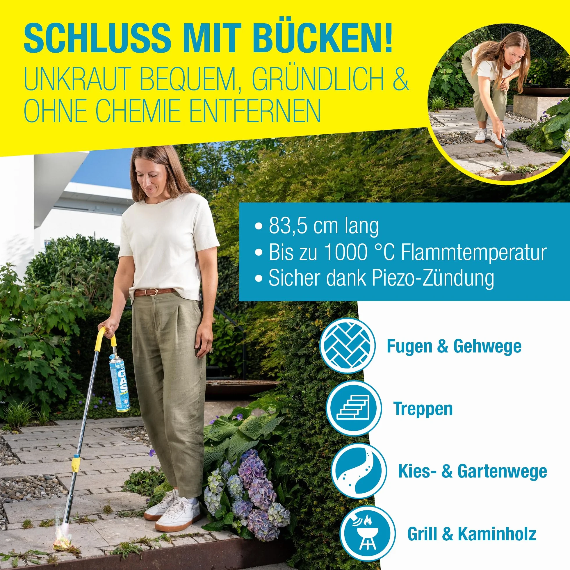 Gloria Thermoflamm Bio Classic Plus Odchwaszczarka gazowa Wypalarka do chwastów