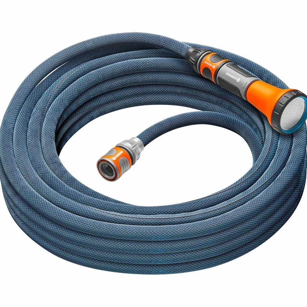 Gardena Liano Xtreme, 1/2 cala, zestaw 15 m: Wytrzymały wąż ogrodowy z materiału, do wew. kurków do wody, z wężem wewnętrznym PVC, niewielki ciężar, odporność na czynniki atmosferyczne (18465-20)
