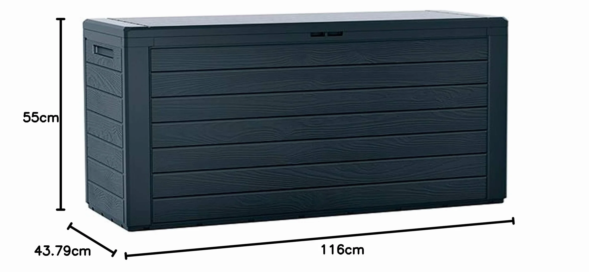 Prosperplast Boardebox ogrodowy 280 litrów, z tworzywa sztucznego, w kolorze antracytowym, 116 x 43,8 x 55 cm