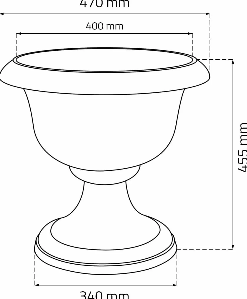 Formplastic Doniczka na rośliny, amfora, donica na rośliny, wrzeciono, antracytowa, szara, wys. 45 cm, RG