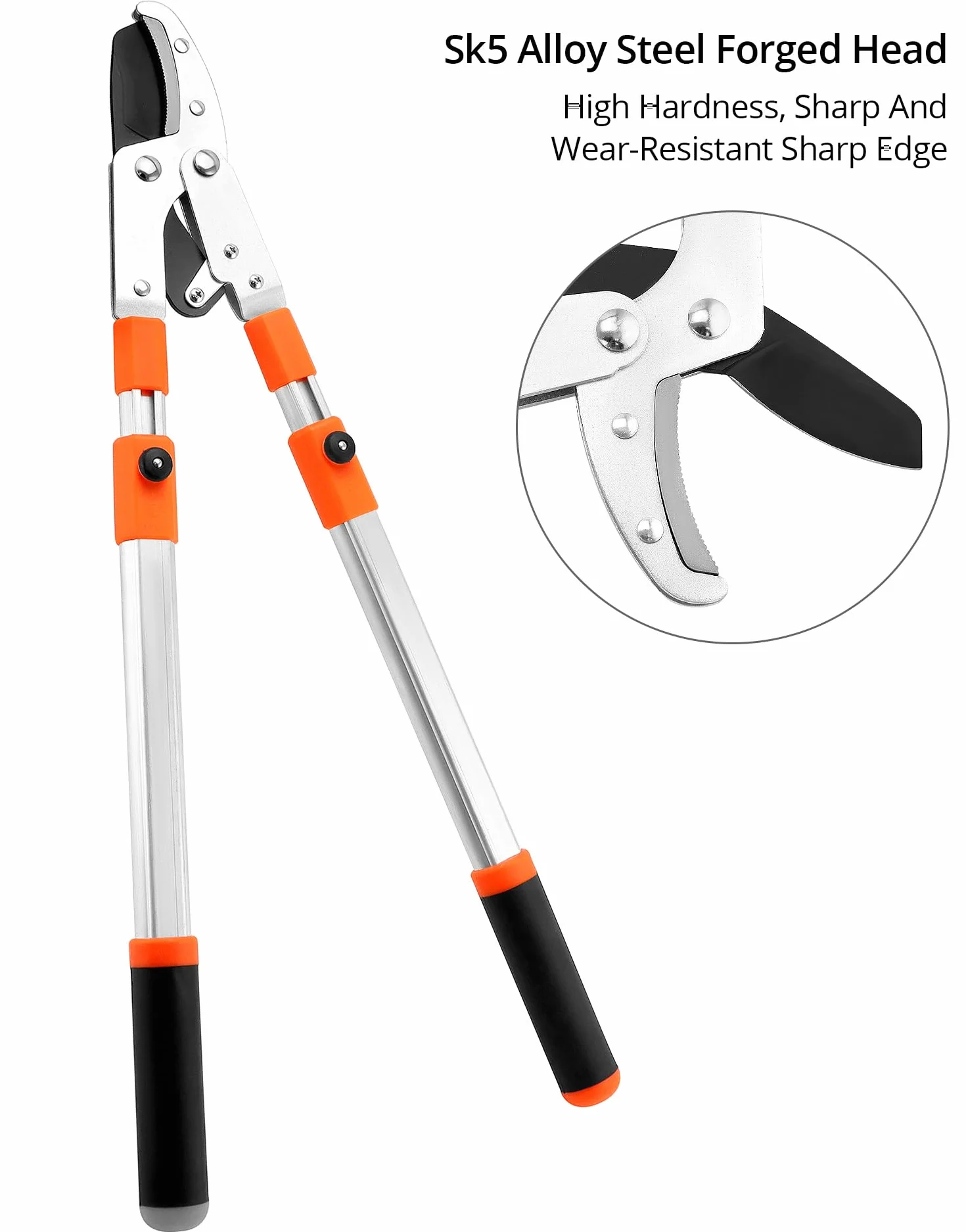 QWORK Teleskopowe nożyce do przycinania 66-103CM stal stopowa SK5