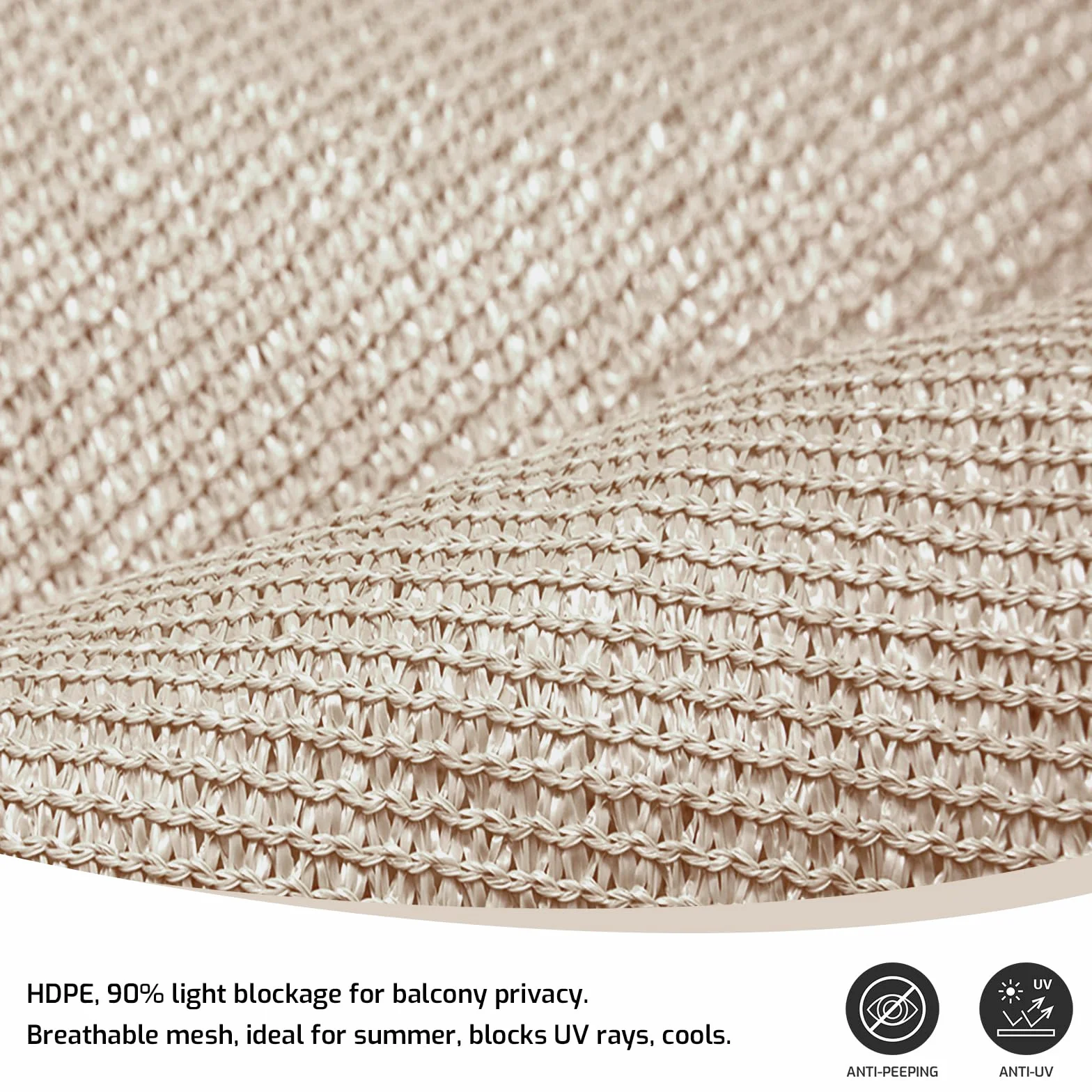 HENG FENG Osłona balkonowa HDPE 95% ochrona UV 0,9 x 4 m
