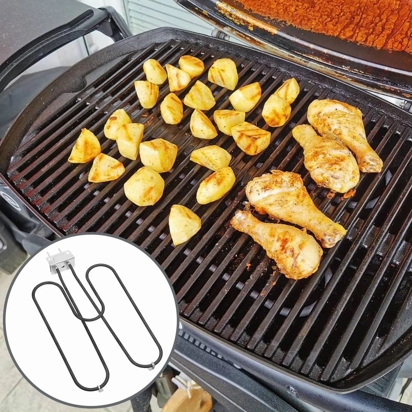 Kingsea element grzejny do grilla Weber Q2400 Q240 230 V 2200 W