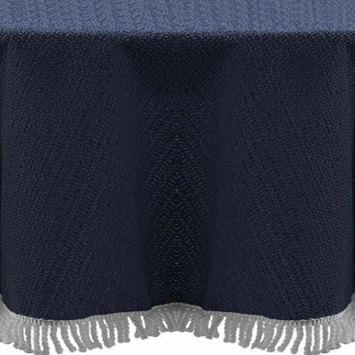 EXKLUSIV HEIMTEXTIL Classic obrus na stół ogrodowy z frędzlami 130 cm niebieski