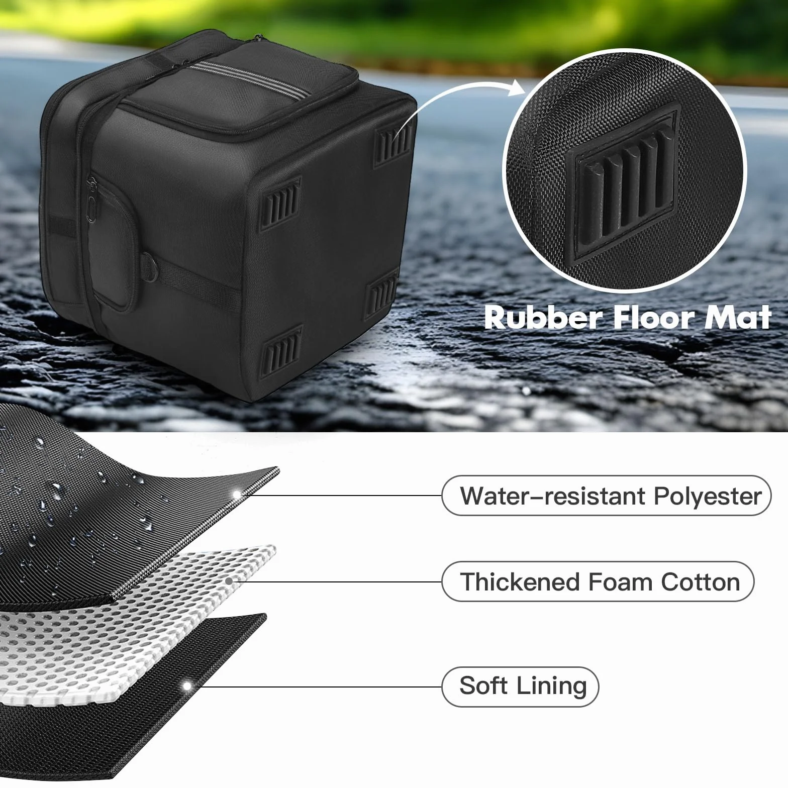 Etui do przenoszenia kompatybilne z przenośną elektrownią ECOFLOW River 2 MAX/River 2 PRO, torba do przechowywania z bocznym zamkiem błyskawicznym, dwuwarstwowe kieszenie na kabel do ładowania