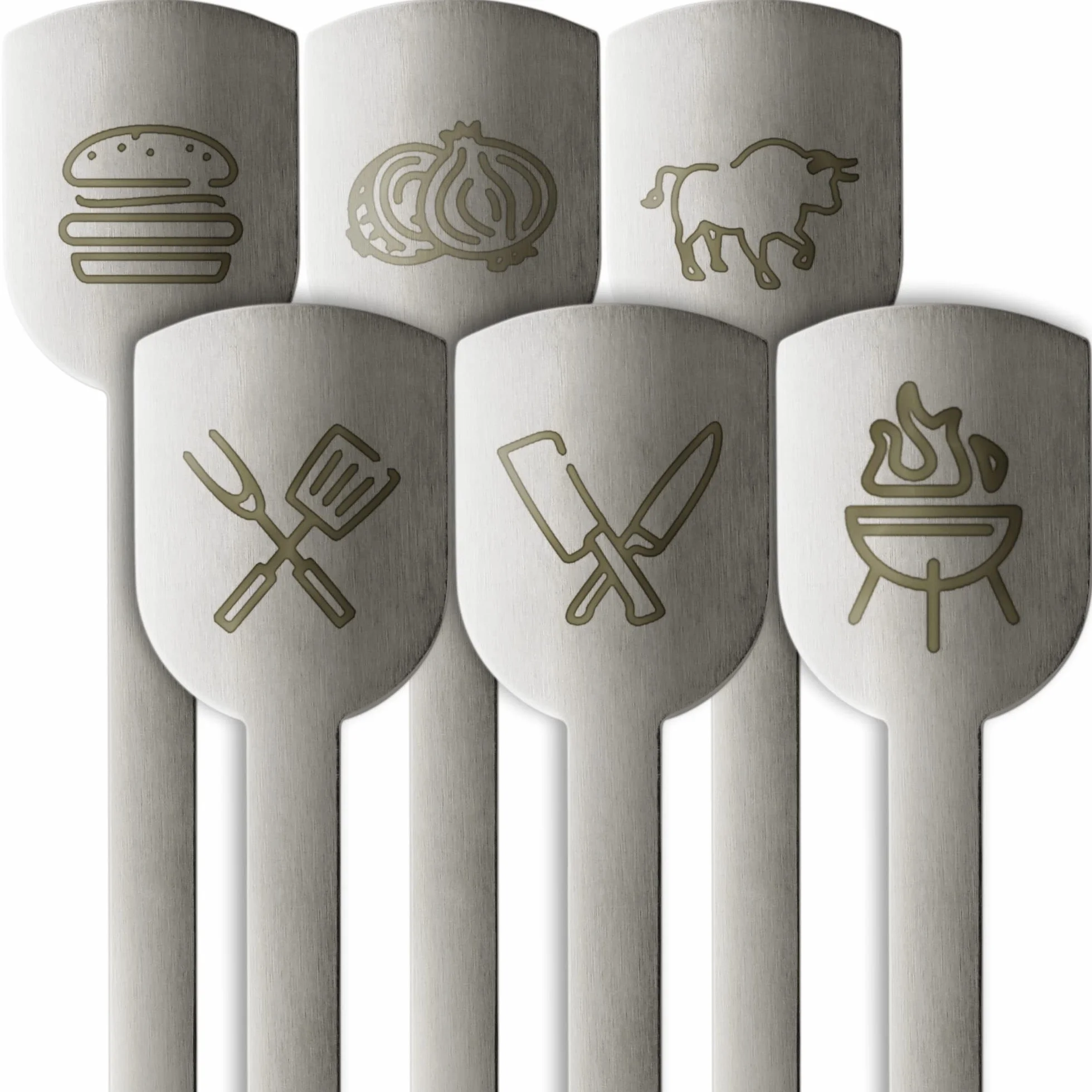 6x Kostki do Burgerów ze Stali Nierdzewnej - Szerokie Metalowe Kostki - Kostki do Grilla - Kostki do Serwowania - Akcesoria do Grilla i Kuchenne (6 sztuk)