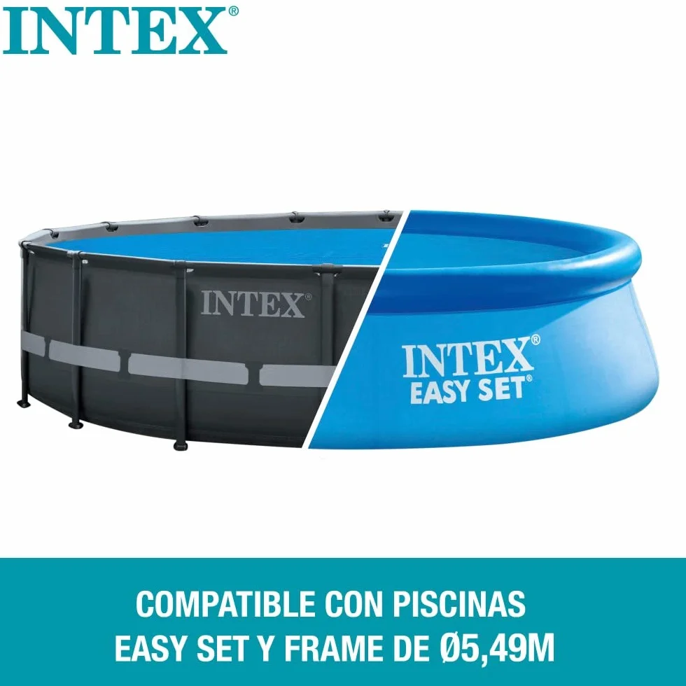 Intex Easy Set Frame Plandeka Solarna, Niebieski, 549 cm