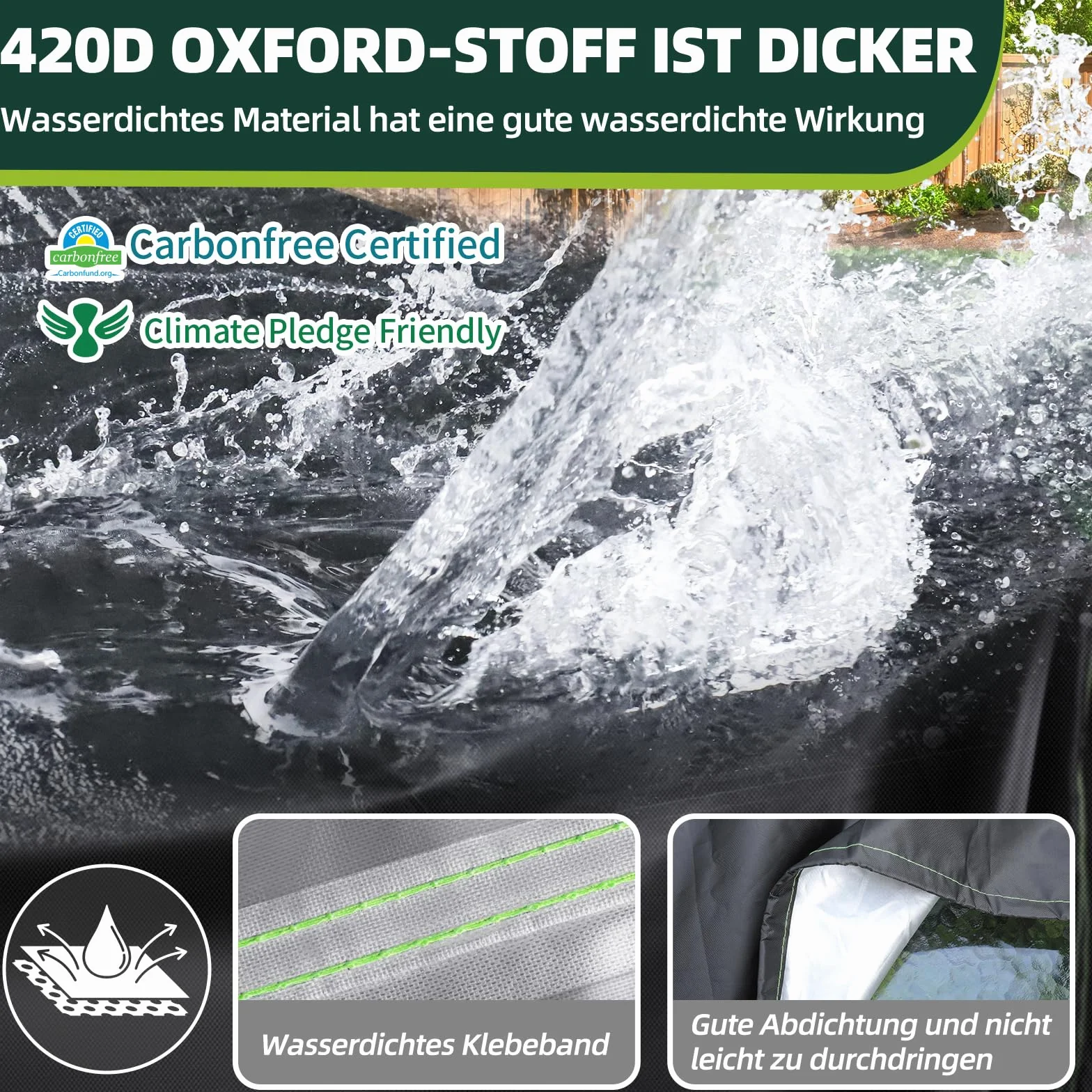 Pokrowiec na meble ogrodowe wodoodporny 420D Oxford 270 x 180 x 89 cm