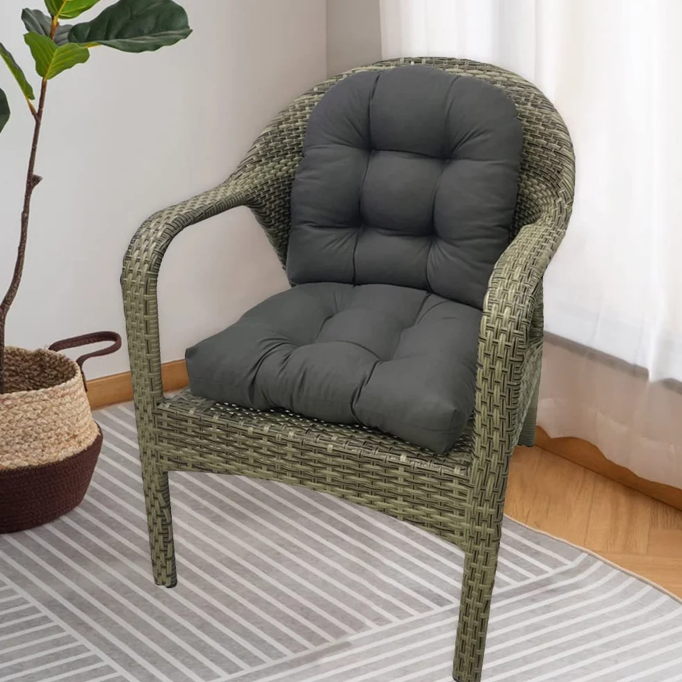 Poduszki do siedzenia na zewnątrz 18,9" x 18,9" wymienne w kształcie litery U Dark Grey