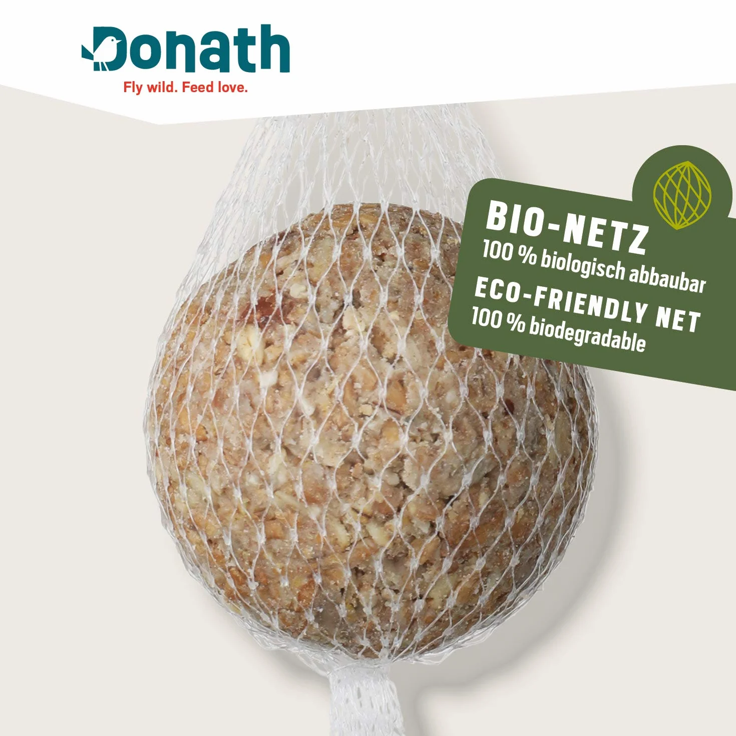 Donath kula energetyczna na owady w ekologicznej siatce - kulka dla smakoszy - cenna karma dla ptaków - Wyprodukowano w