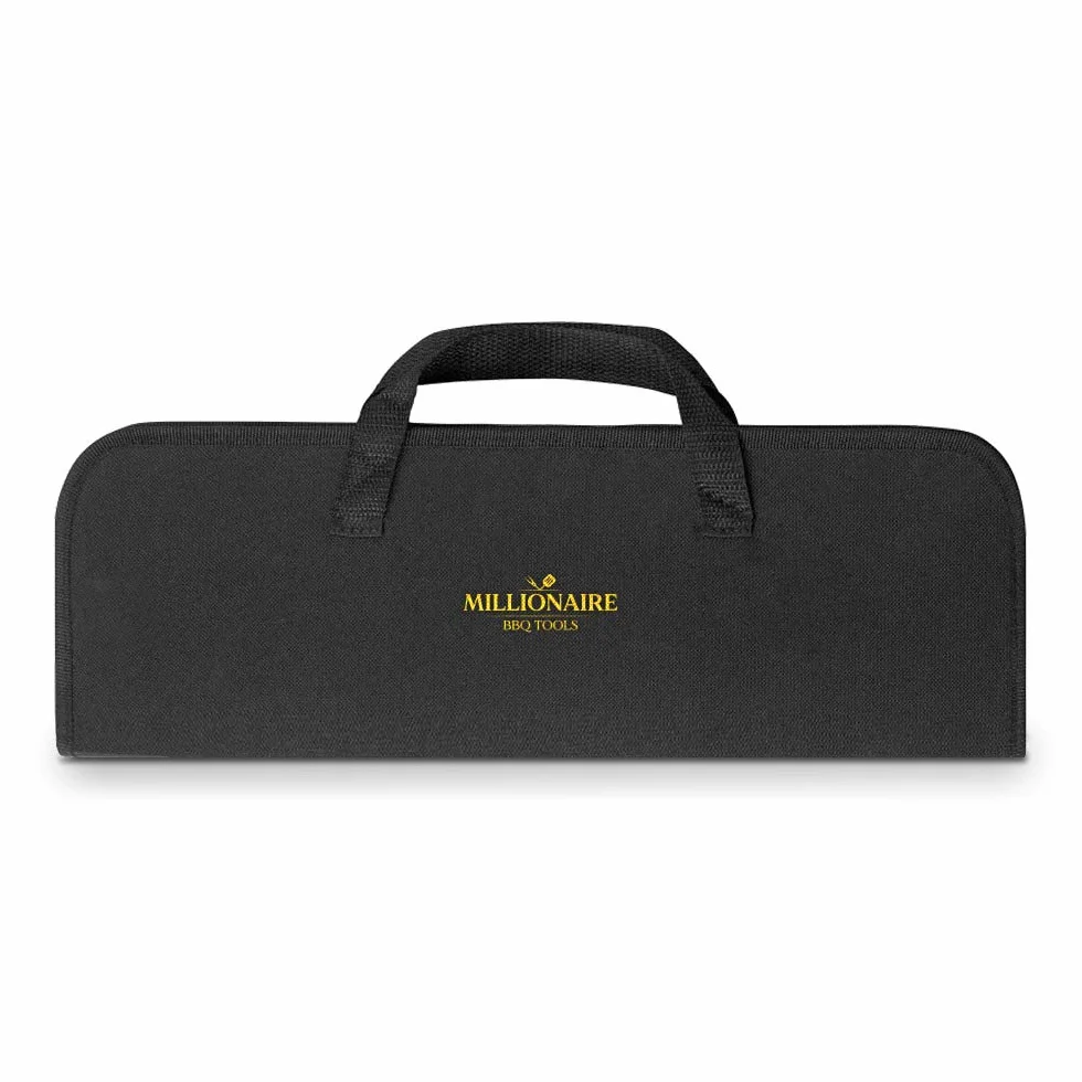 Mikamax – Millionaire BBQ Tools – Zestaw do grilla 5 szt. – Zestaw Narzędzi Do Grilla – Zestaw Akcesoriów Do Grilla Z Etui – Zestaw Naczyń Do Grilla – Akcesoria Do Grillowania BBQ – Zestaw Do Grillowania Dla Szefów Kuchni, Na Kemping, W Kuchni, Na Przyjęc