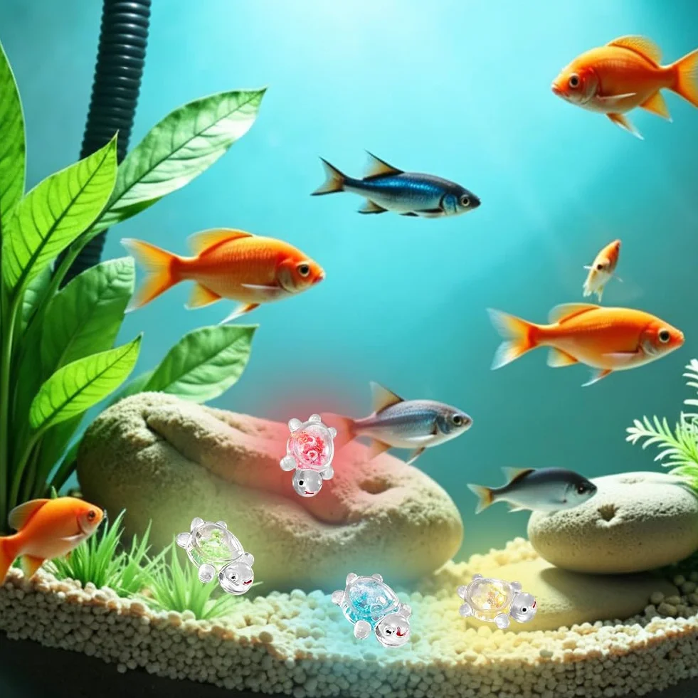 20 sztuk mini świecących żółwi z żywicy – kolorowe miniaturowe świecące żółwie, miniaturowe figurki, "zrób to sam", dekoracja do akwarium, ogrodu, doniczki, biurka i dekoracji domu