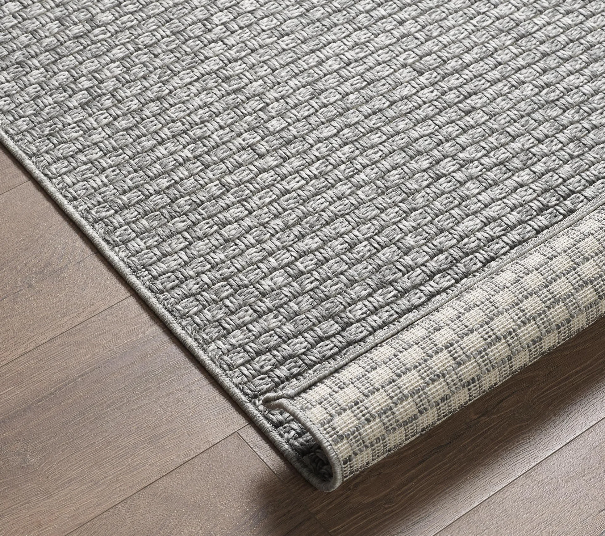 Dywan boho vintage szary 80 x 250 cm wytrzymały łatwy w pielęgnacji