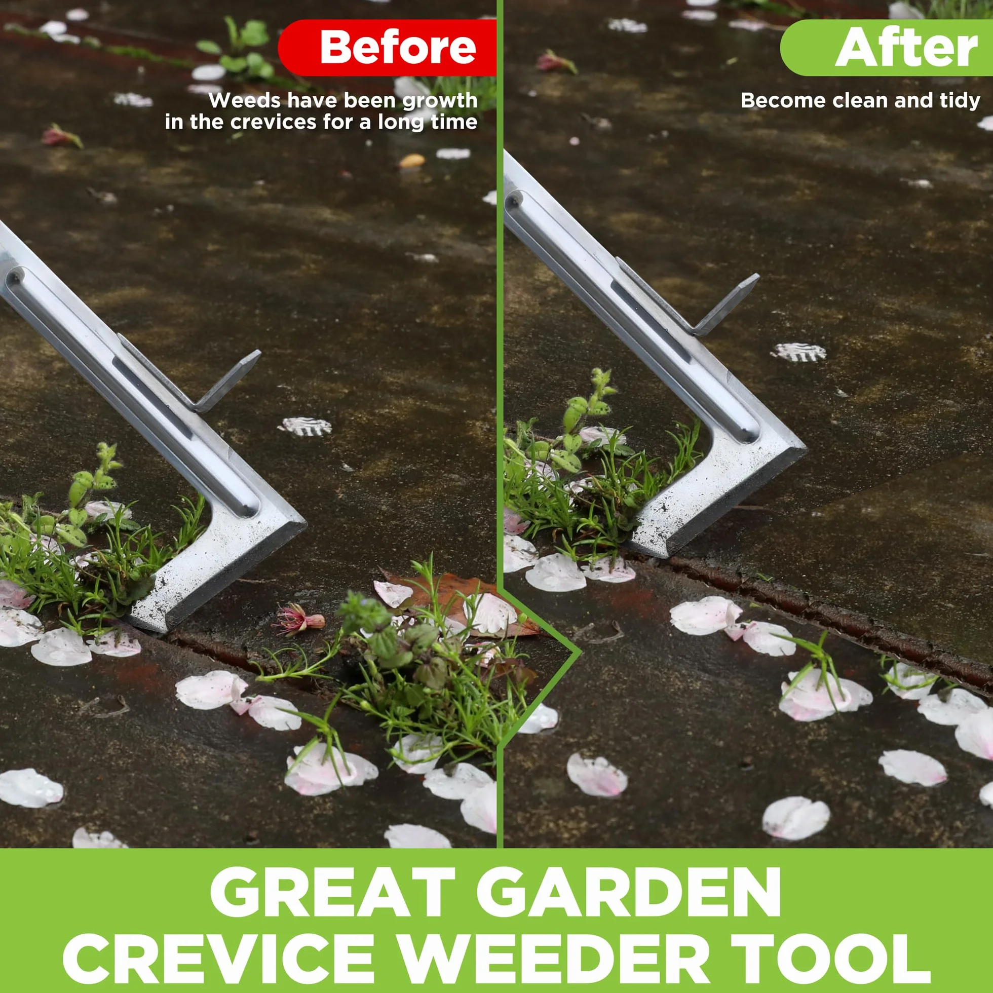 WORKPRO Narzędzia do pielenia 30 cm, ściągacz do chwastów i pęknięć, ręczny odchwaszczacz z ząbkowaną krawędzią, zadaszenie ogrodnicze do przegubów ogrodowych, trawnika, patio, chodnika i mchu