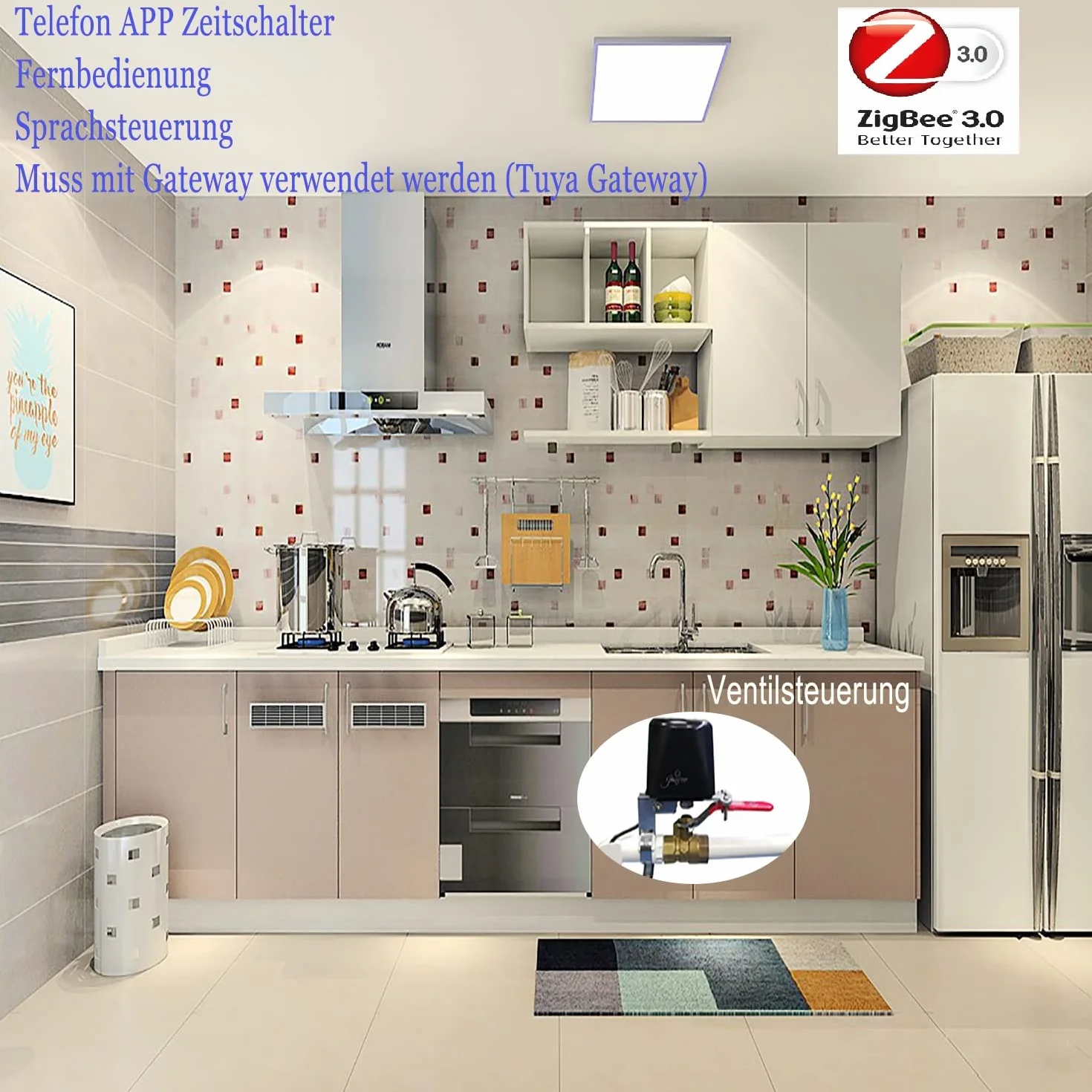 Zigbee inteligentny zawór wody/gazu Bluetooth Wi-Fi kompatybilny z Alexa Home Assistant 2 MQTT