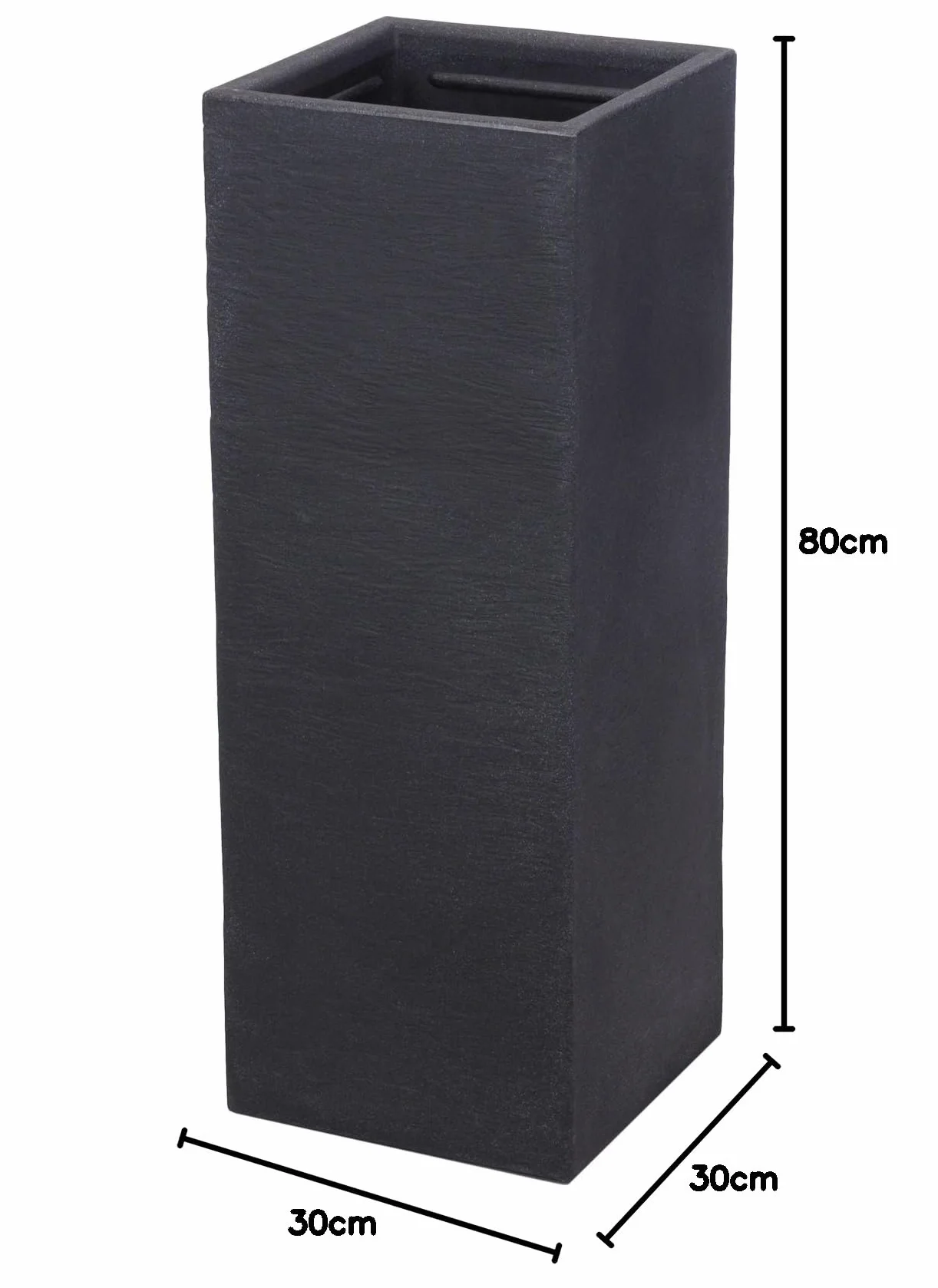 Spetebo Donica prostokątna XXL 80 cm antracytowa z tworzywa sztucznego