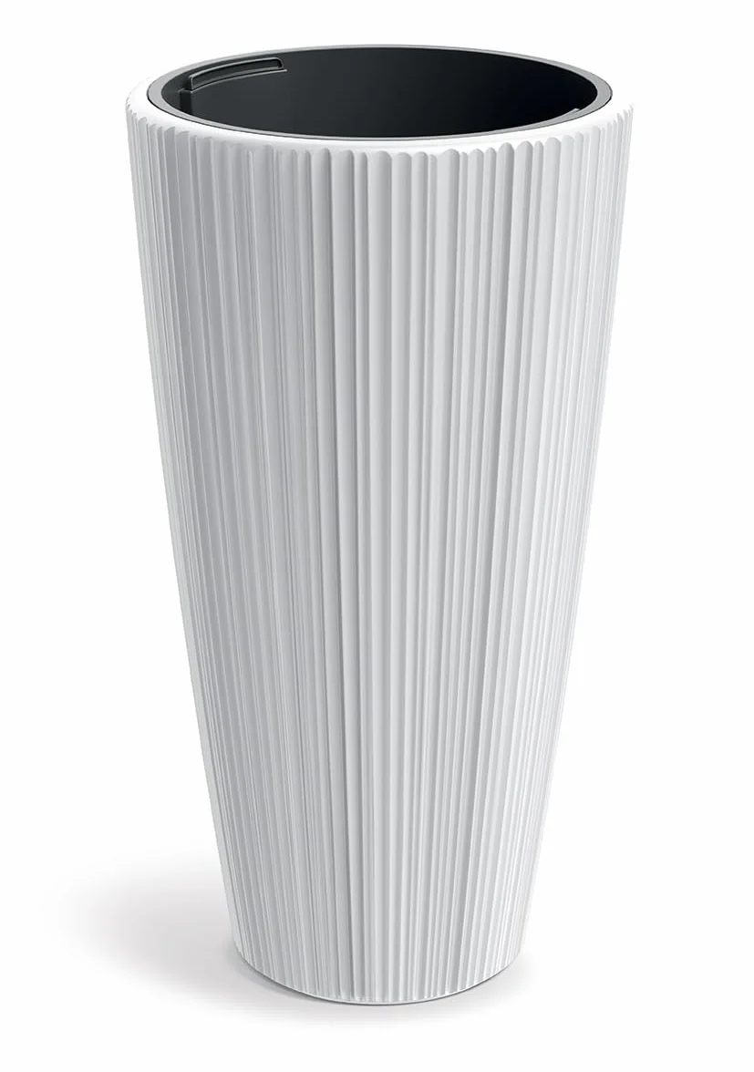 Tymar Doniczka na kwiaty Duża z wkładką ø 40 cm H 73 cm biały