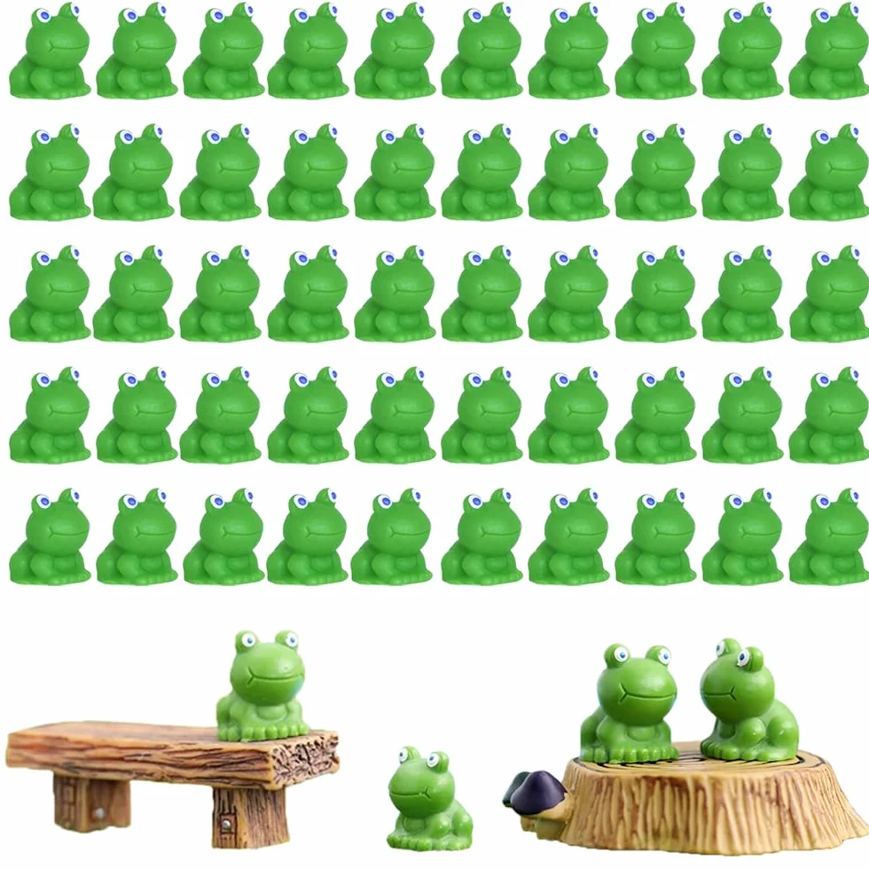 50 sztuk Mini żaby z żywicy, bajkowy ogród, miniaturowy mech, krajobraz, żaba, dekoracja ogrodowa, mini żaba, DIY, ozdoba, mini żywica, żaba, figurki, żaba, krajobraz, dekoracja, mikrożaby