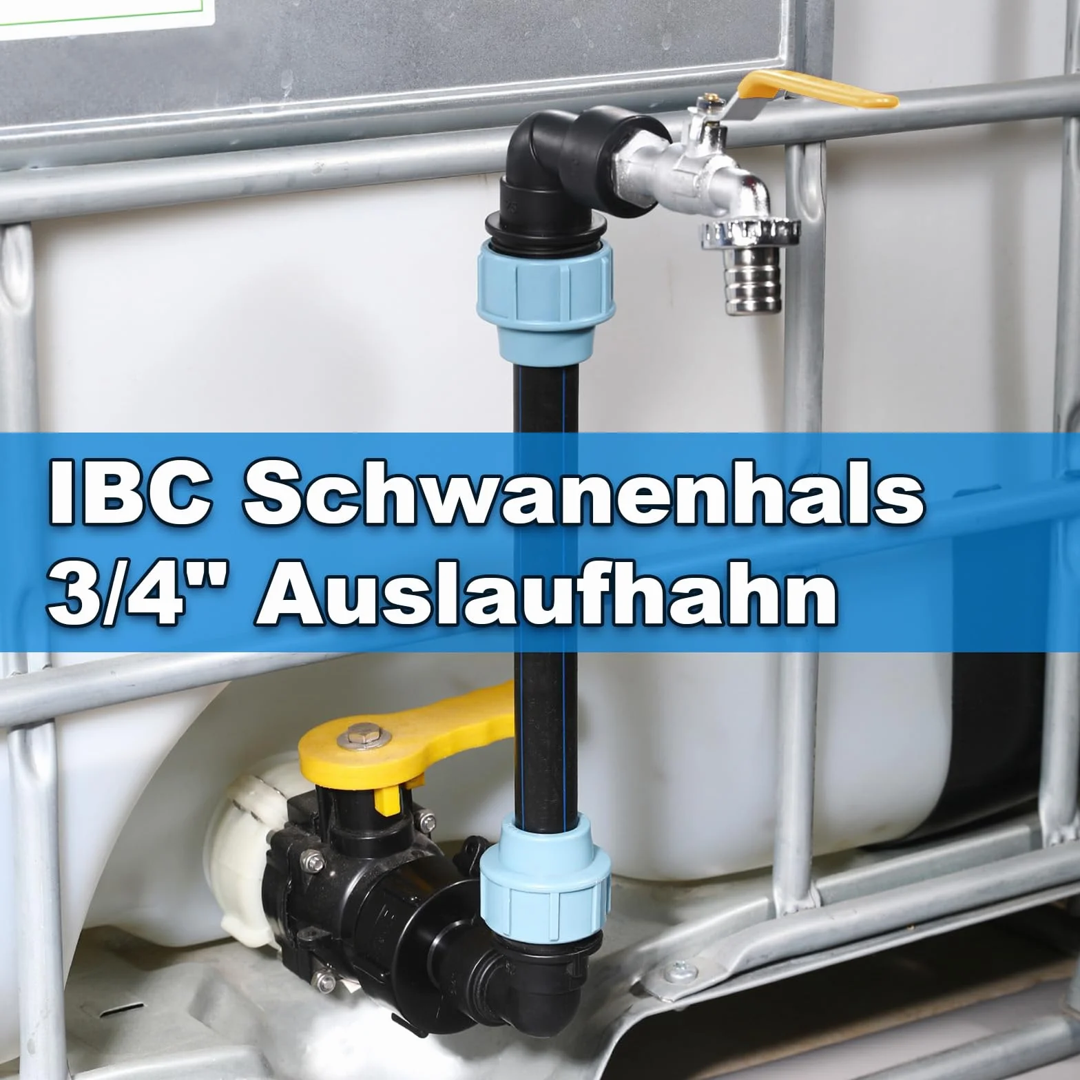IBC kran spustowy łabędzia szyja 3/4", S60x6 zawór wodny zawór odcinający do wygodnego napełniania konewki, adapter IBC, akcesoria zbiornika IBC 3/4 cala do zbiornika na wodę deszczową, beczki na wodę