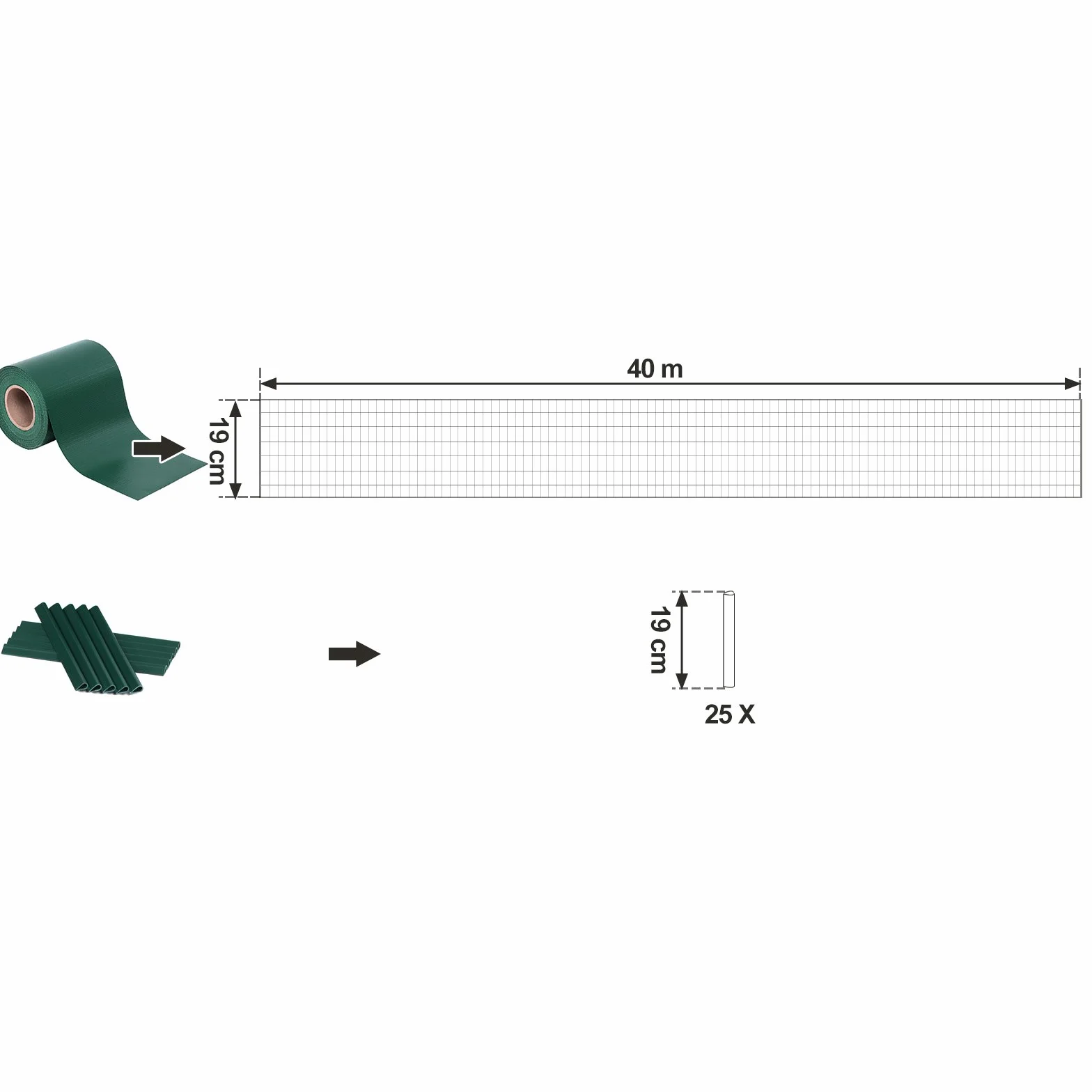 SONGMICS GPJ040L listwa maskująca z PCW 0,19x40m rolka nieprzezroczysta odporna na UV