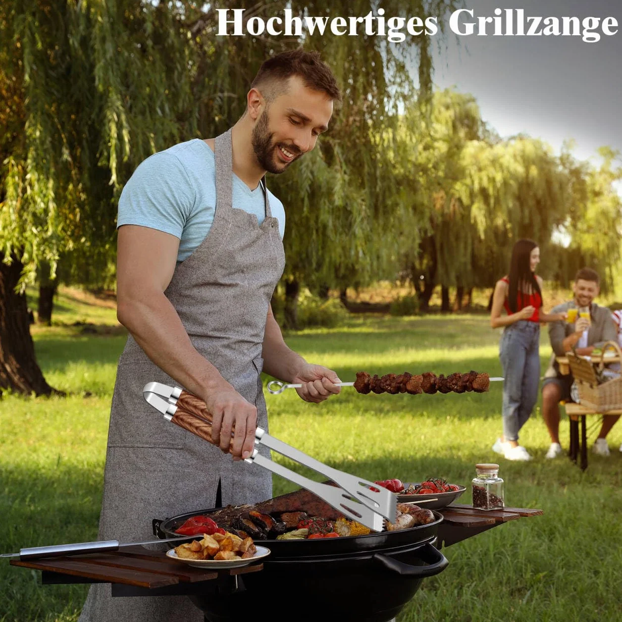 Grilliance Zestaw 26 akcesoriów do grilla ze stali nierdzewnej, wysokiej jakości sztućce do grilla, walizka, idealny zestaw narzędzi do grillowania, idealny zestaw narzędzi dla mężczyzn, z przenośną