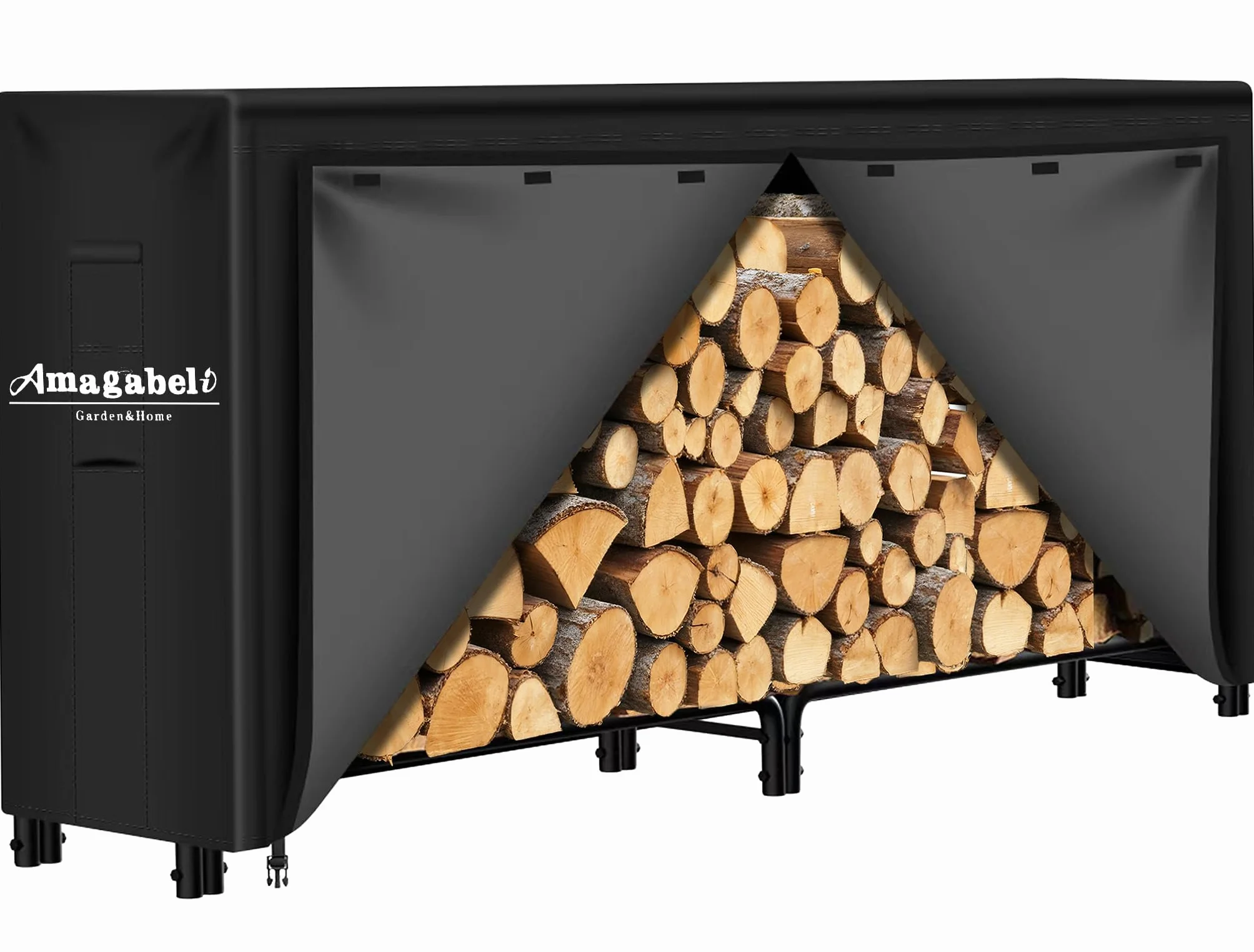Amagabeli 244 cm x 61 cm x 107 cm osłona na drewno opałowe odporna na warunki atmosferyczne zewnętrzna wytrzymała wodoodporna tkanina Oxford 600D koce do przechowywania drewna opałowego
