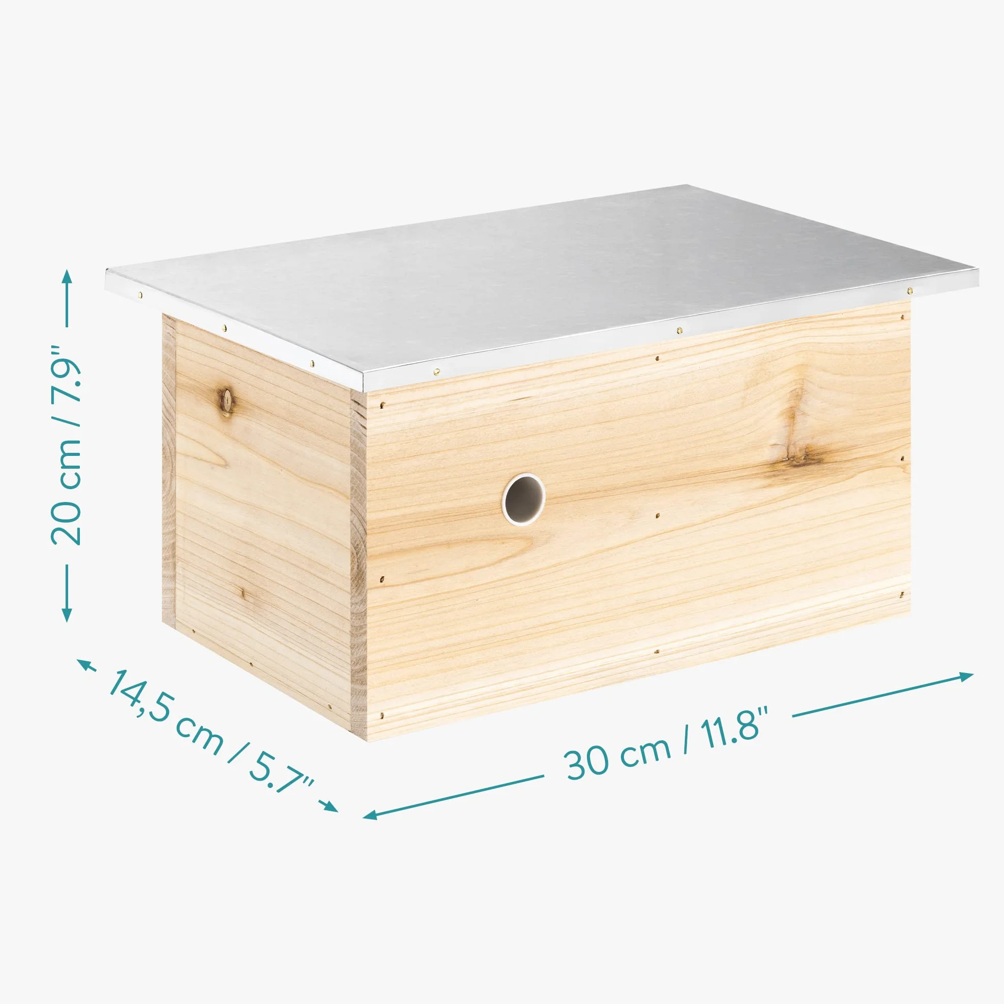Navaris Domek dla trzmieli z drewna i metalu – 30 x 20 x 14,5 cm skrzynka dla trzmieli – domek dla trzmieli – pomoc w lęgu