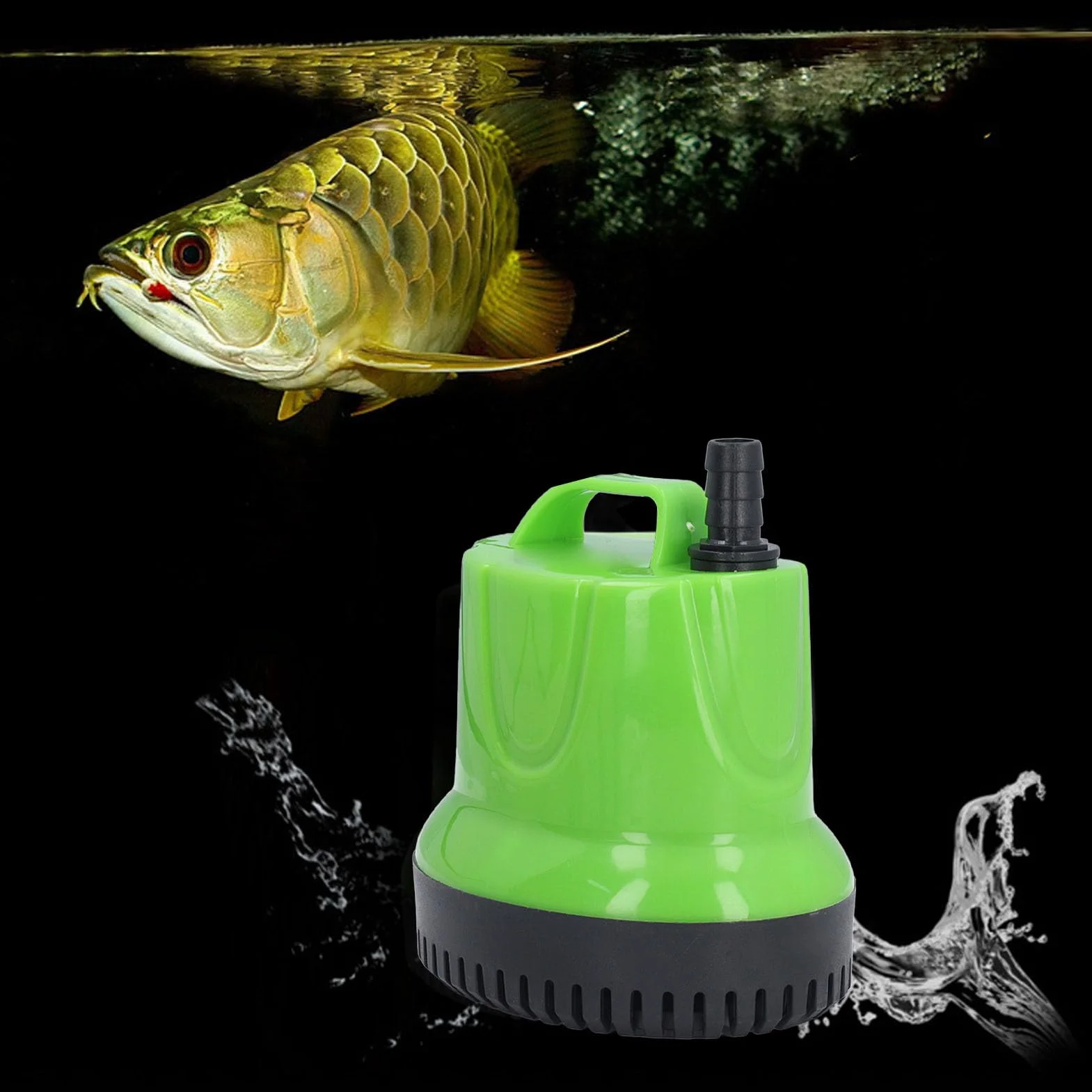 Zatapialna Pompa Użytkowa, 100 W 1189 GPH Pompa Fontannowa do Akwarium Wodnego o Wysokości Podnoszenia 14,8 Stopy, Inteligentna Osłona Grzewcza, do Basenu, Wanny z (Wtyczka UE