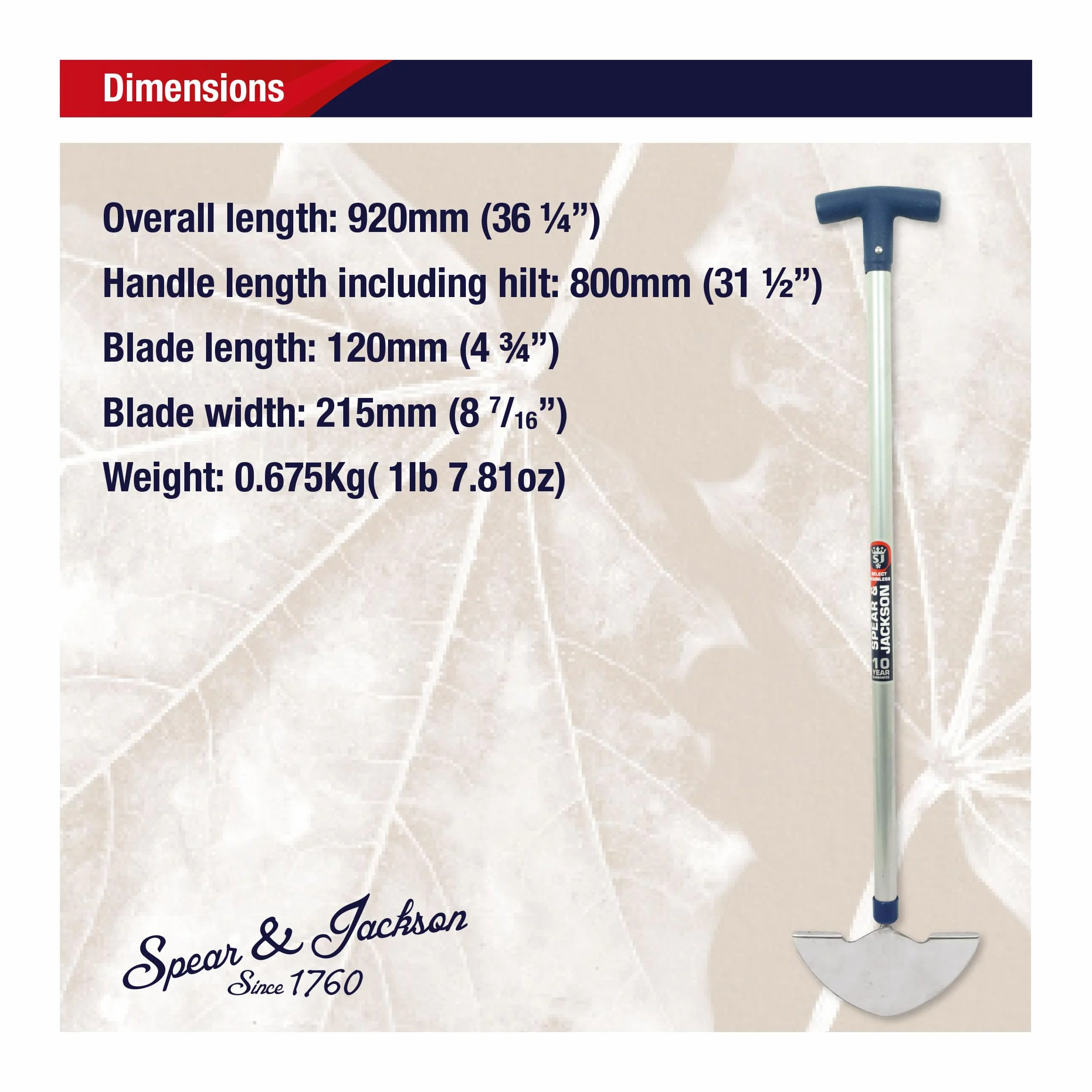 Spear & Jackson 3164EL Select Nóż do darni ze stali nierdzewnej